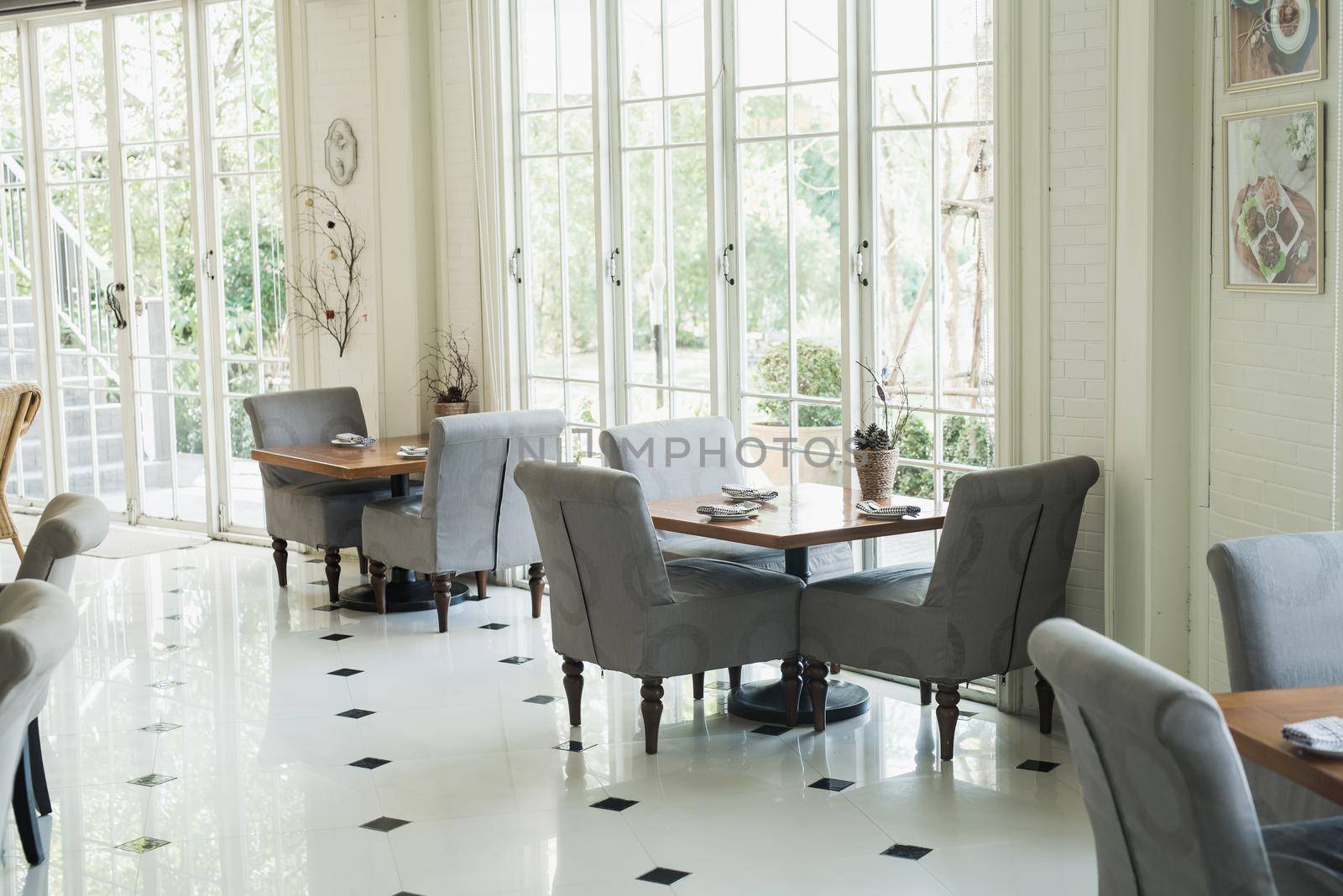 model restaurant interior in the cafe