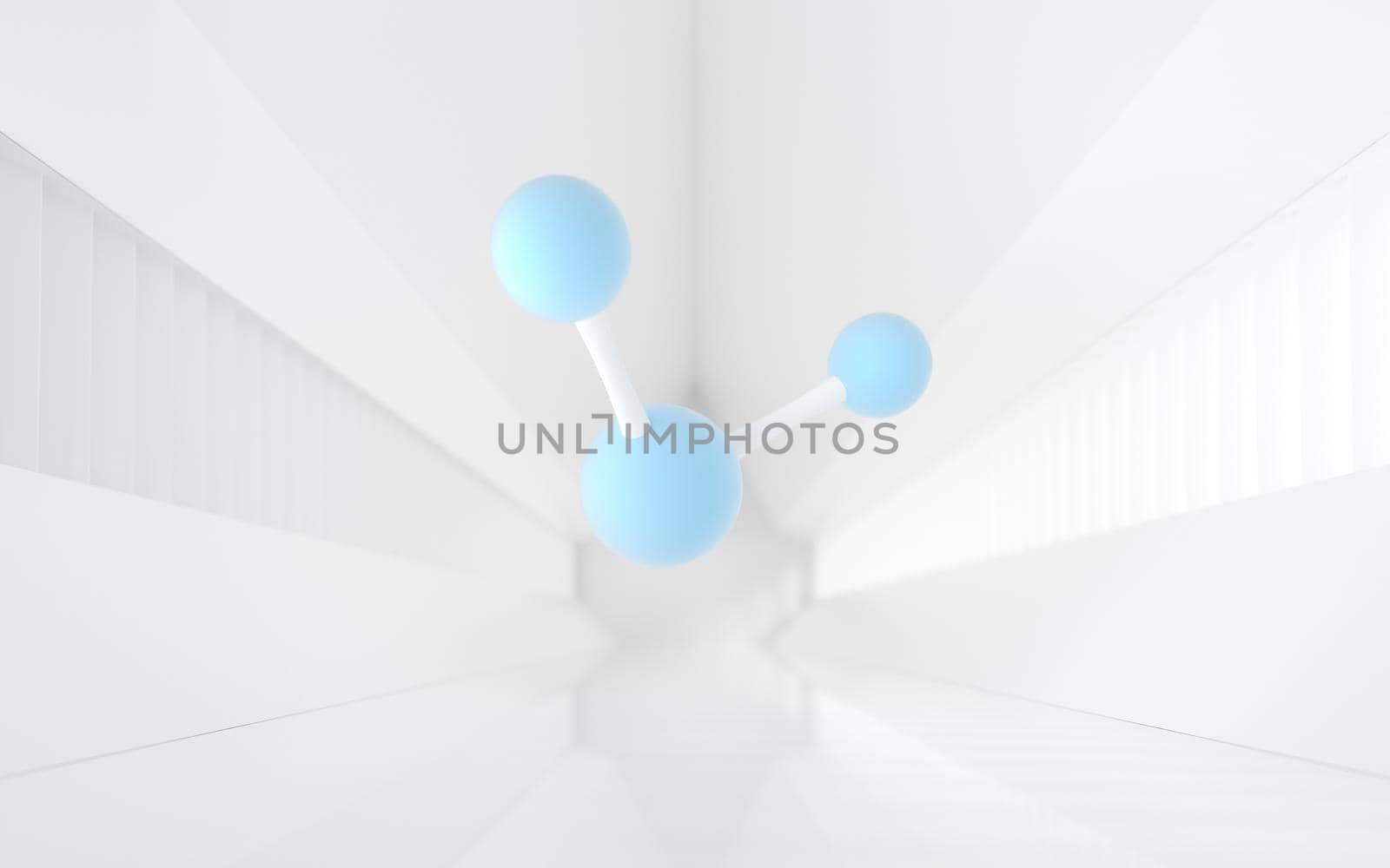 Molecule with white background, 3d rendering. by vinkfan