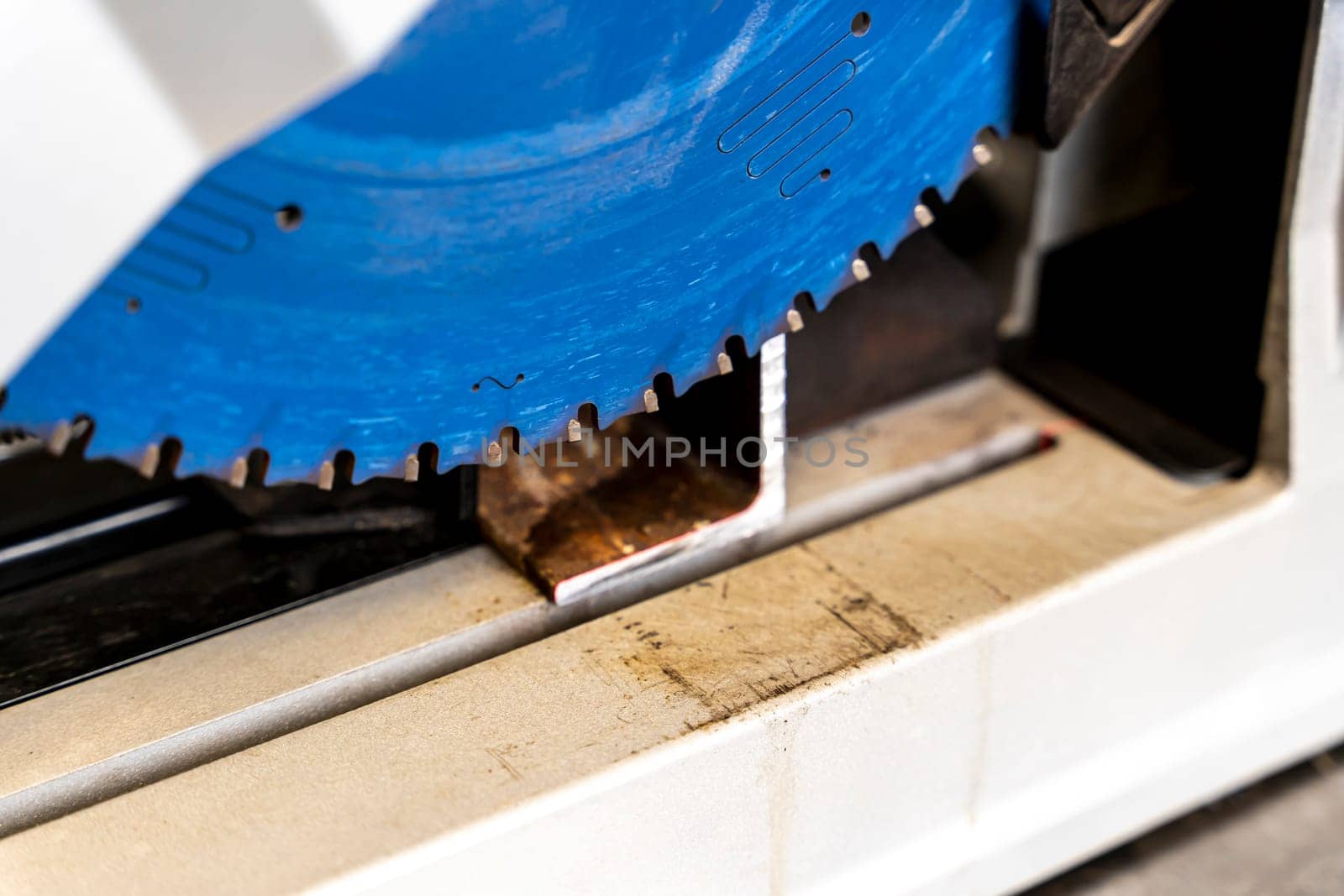 metal saw with tool cutting disc makes a cut by audiznam2609