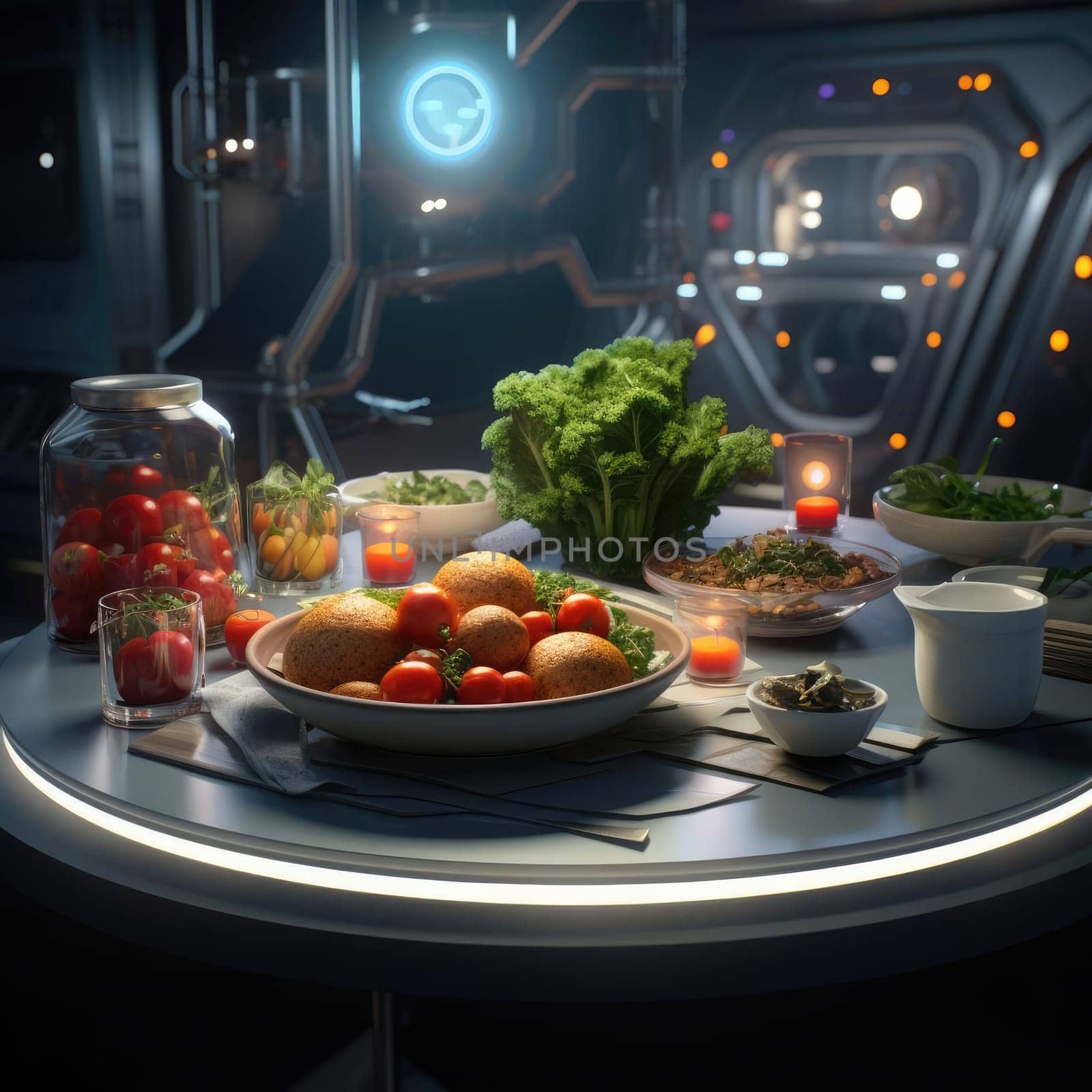 Sci-fi kitchen of the future by cherezoff