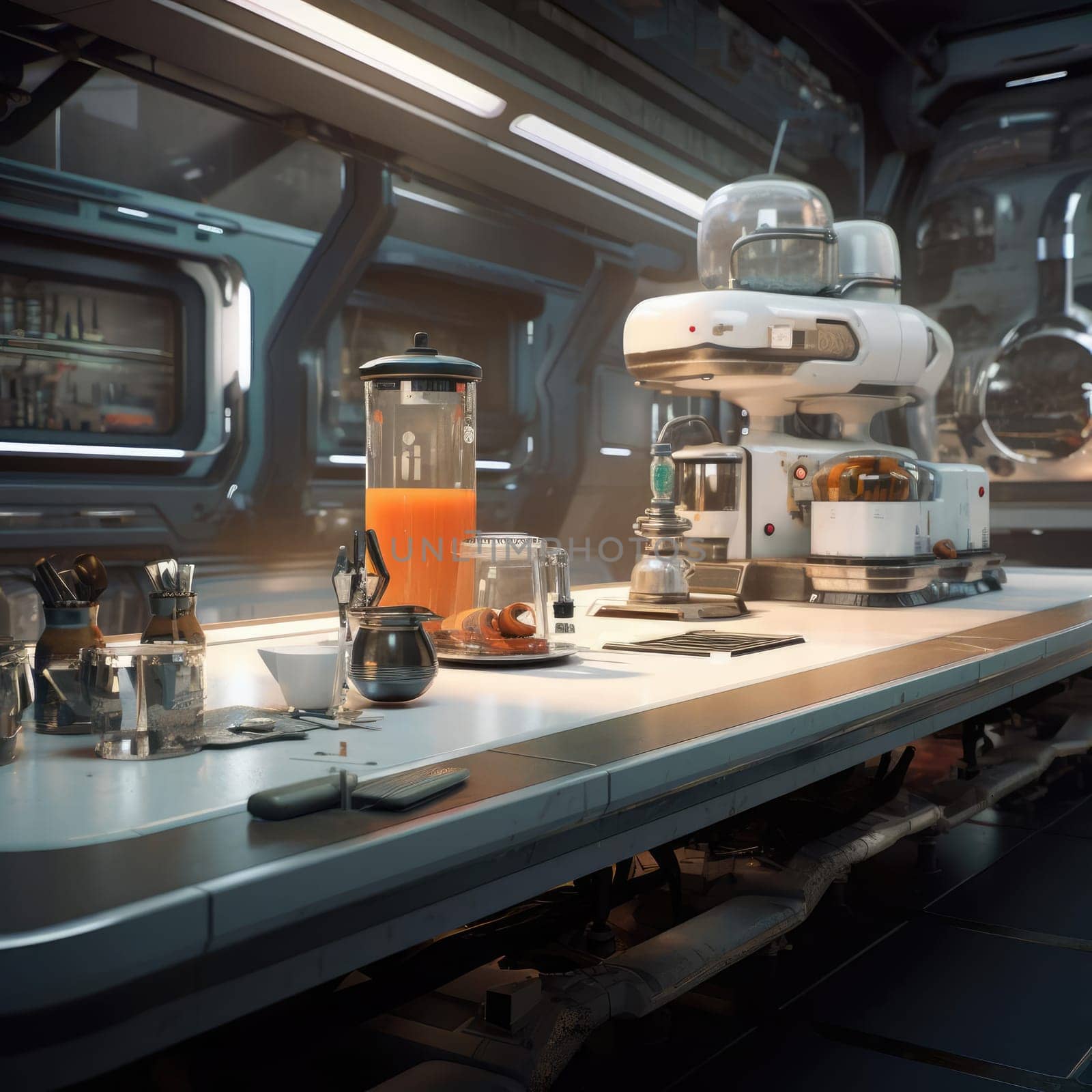 Sci-fi kitchen of the future by cherezoff