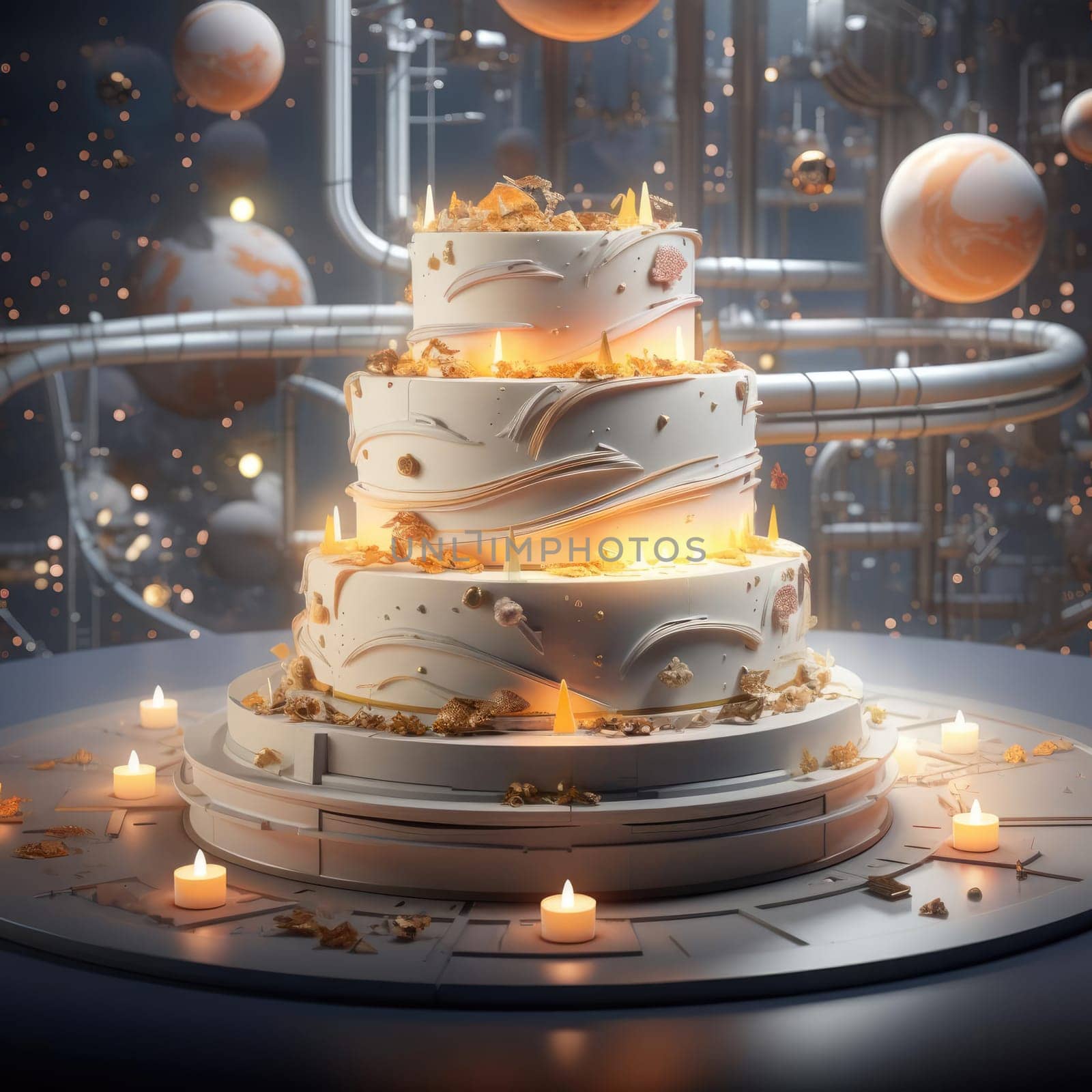 Sci-fi cake by cherezoff