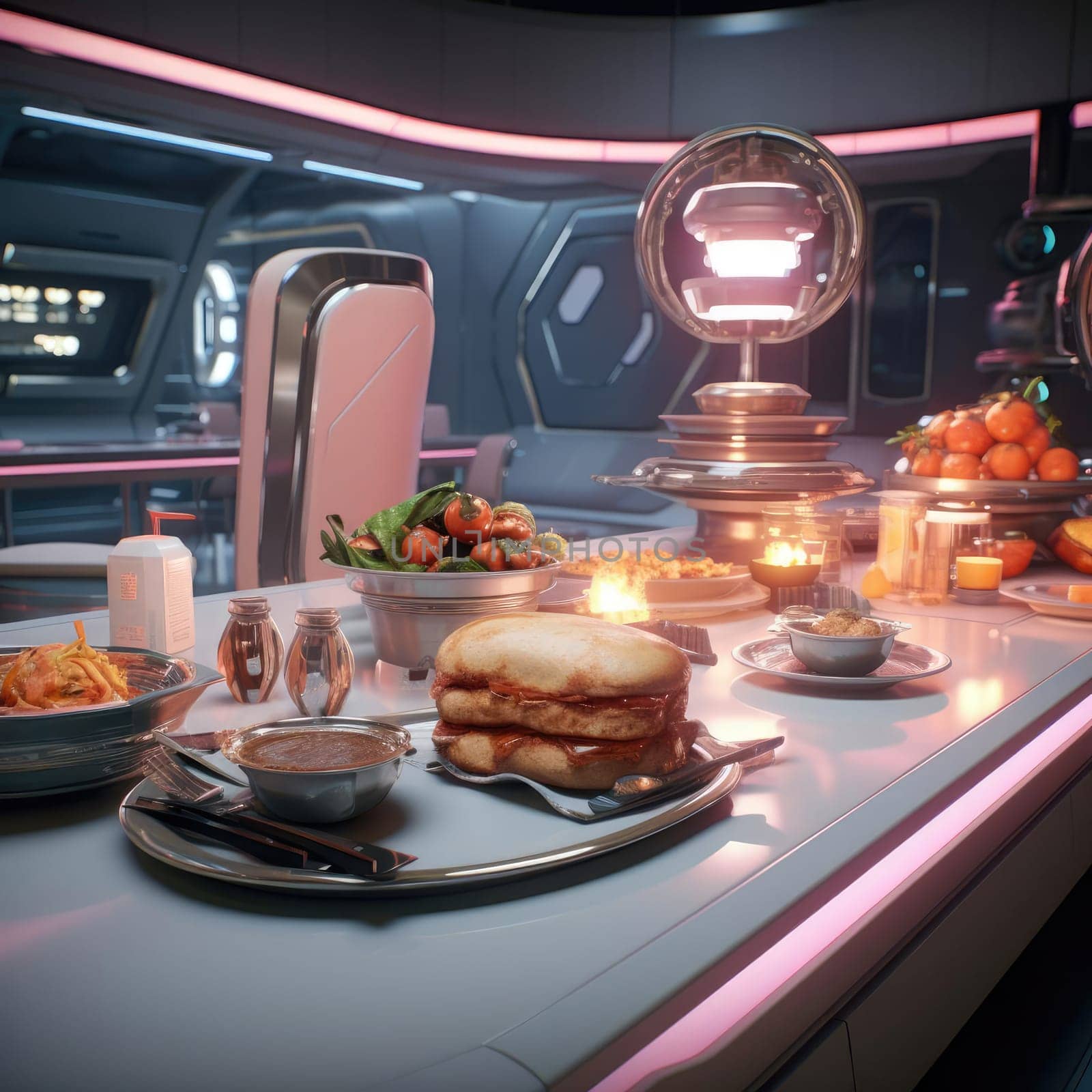 Sci-fi kitchen of the future by cherezoff