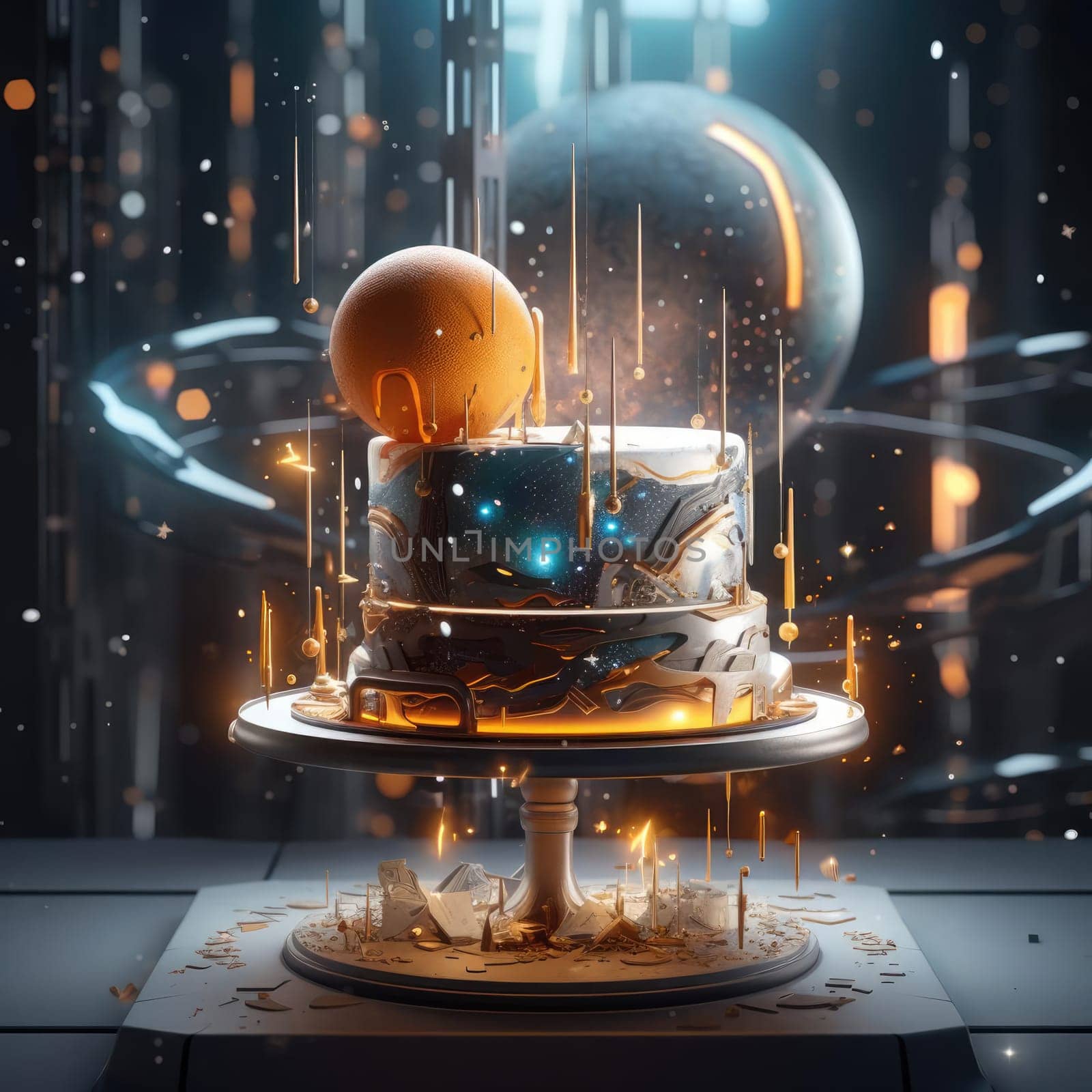 Sci-fi cake by cherezoff
