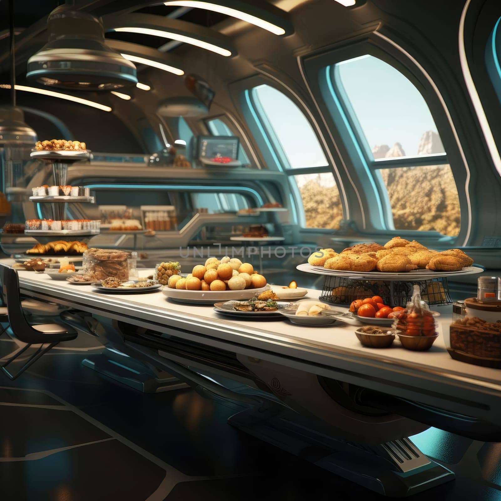 Sci-fi kitchen of the future by cherezoff