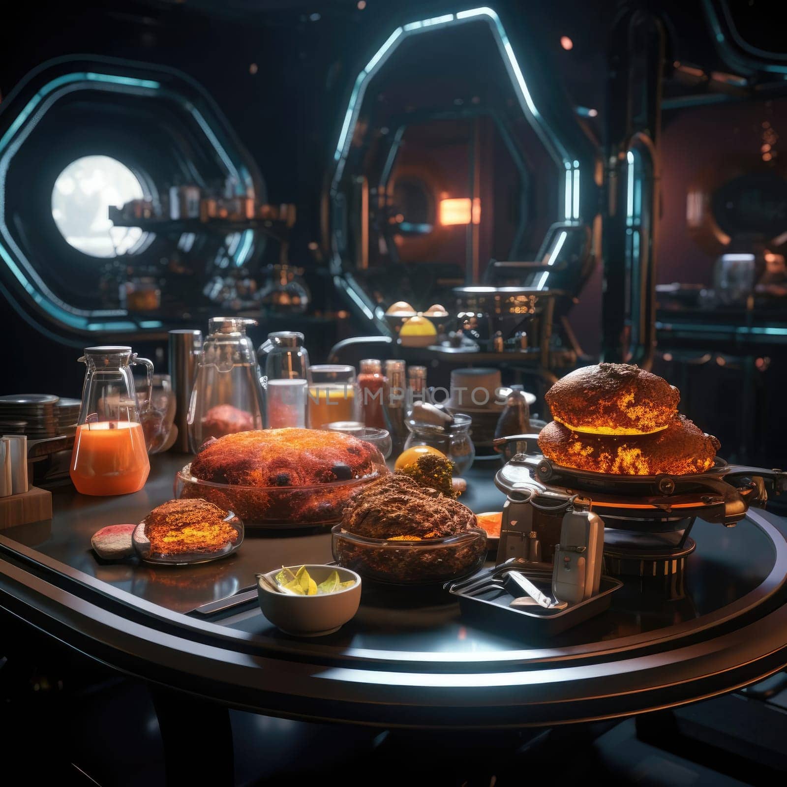 Sci-fi kitchen of the future by cherezoff