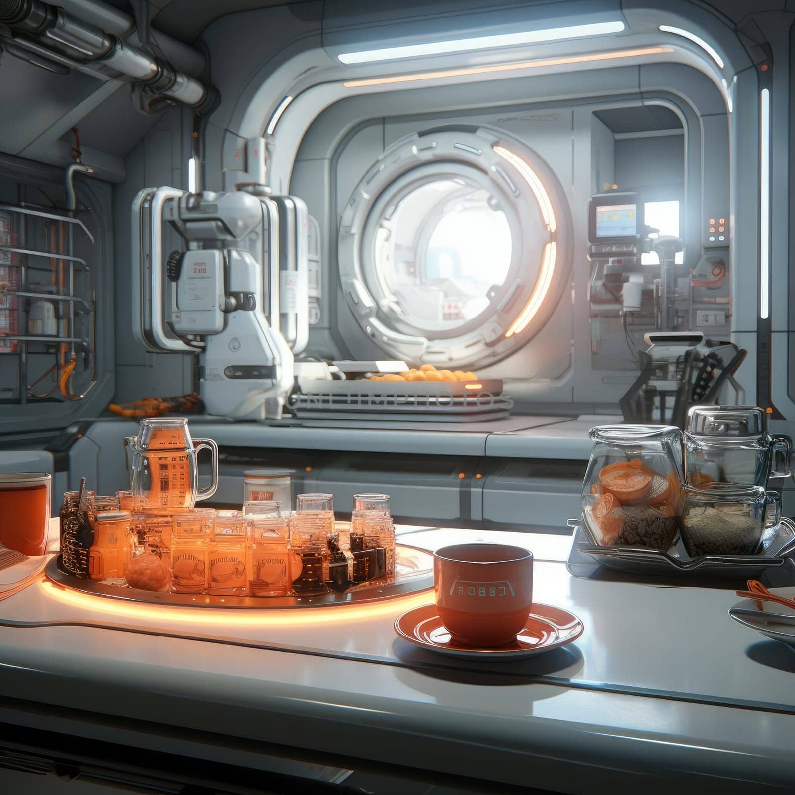 Sci-fi kitchen of the future by cherezoff