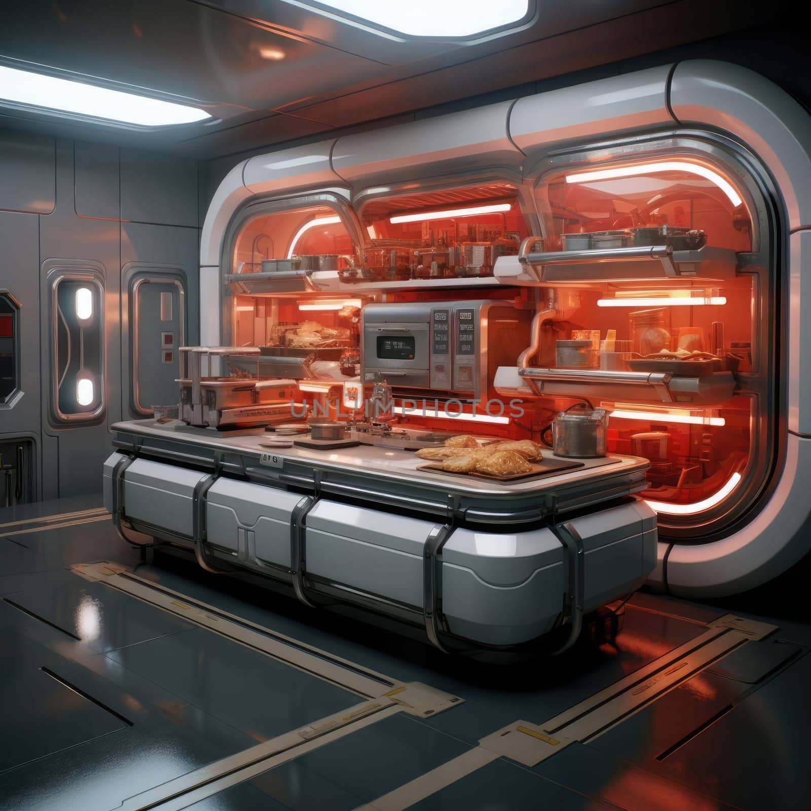 Sci-fi kitchen of the future by cherezoff