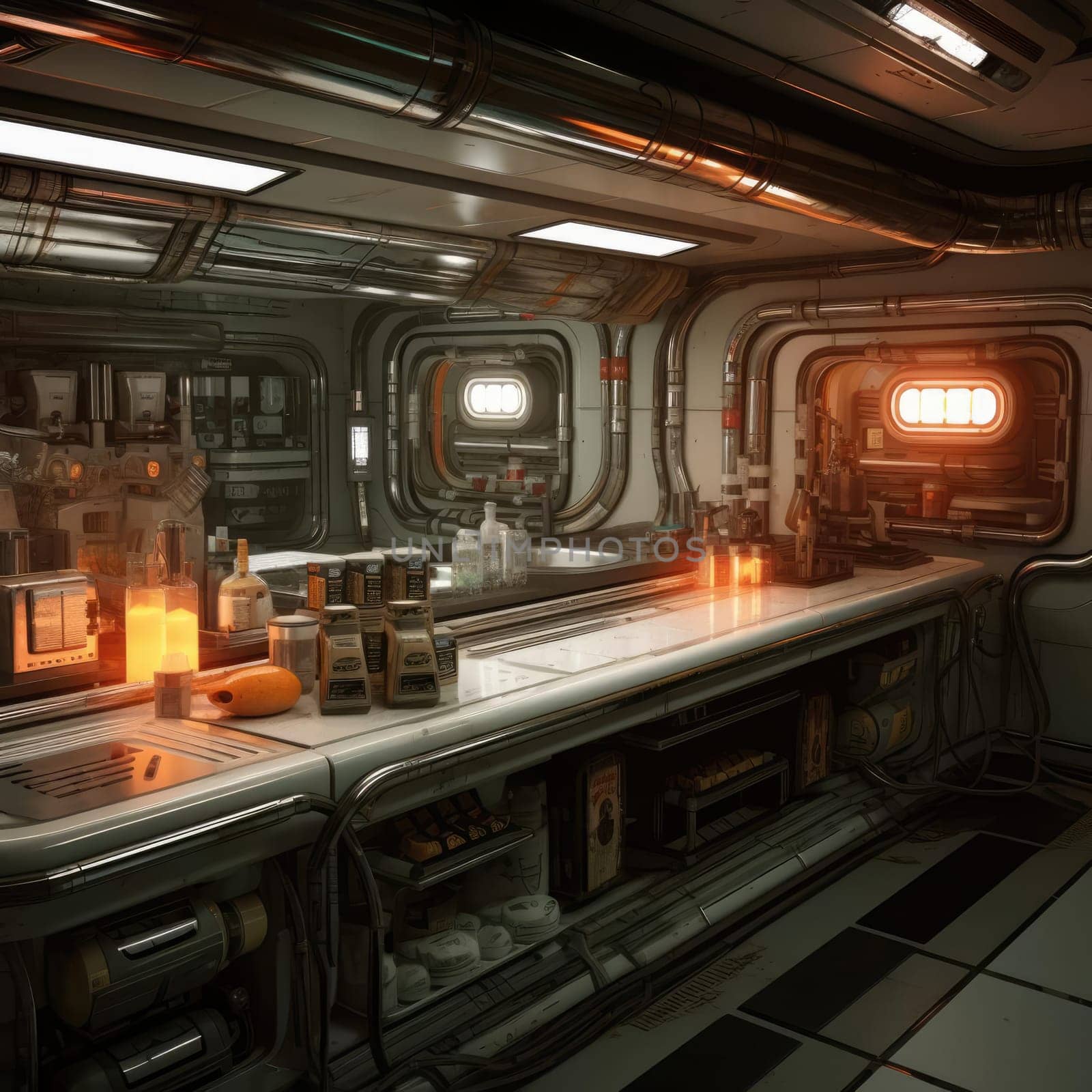 Sci-fi is the kitchen of the future. Interior