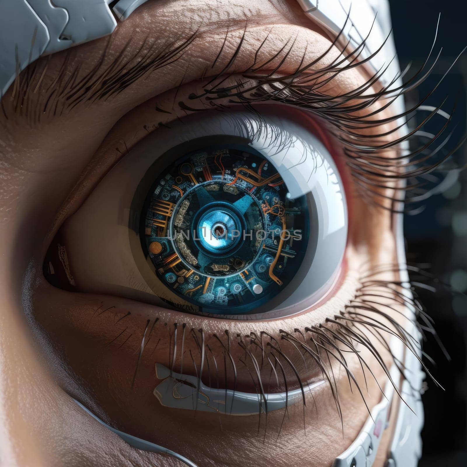 Robotic eye in humans. Machine Vision Concept