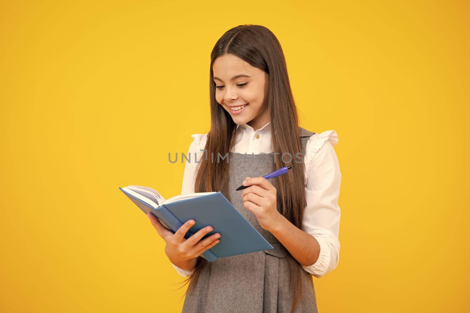 Back to school. Portrait of teenage school girl with books. Children school and education concept. Schoolgirl student. by RedFoxStudio