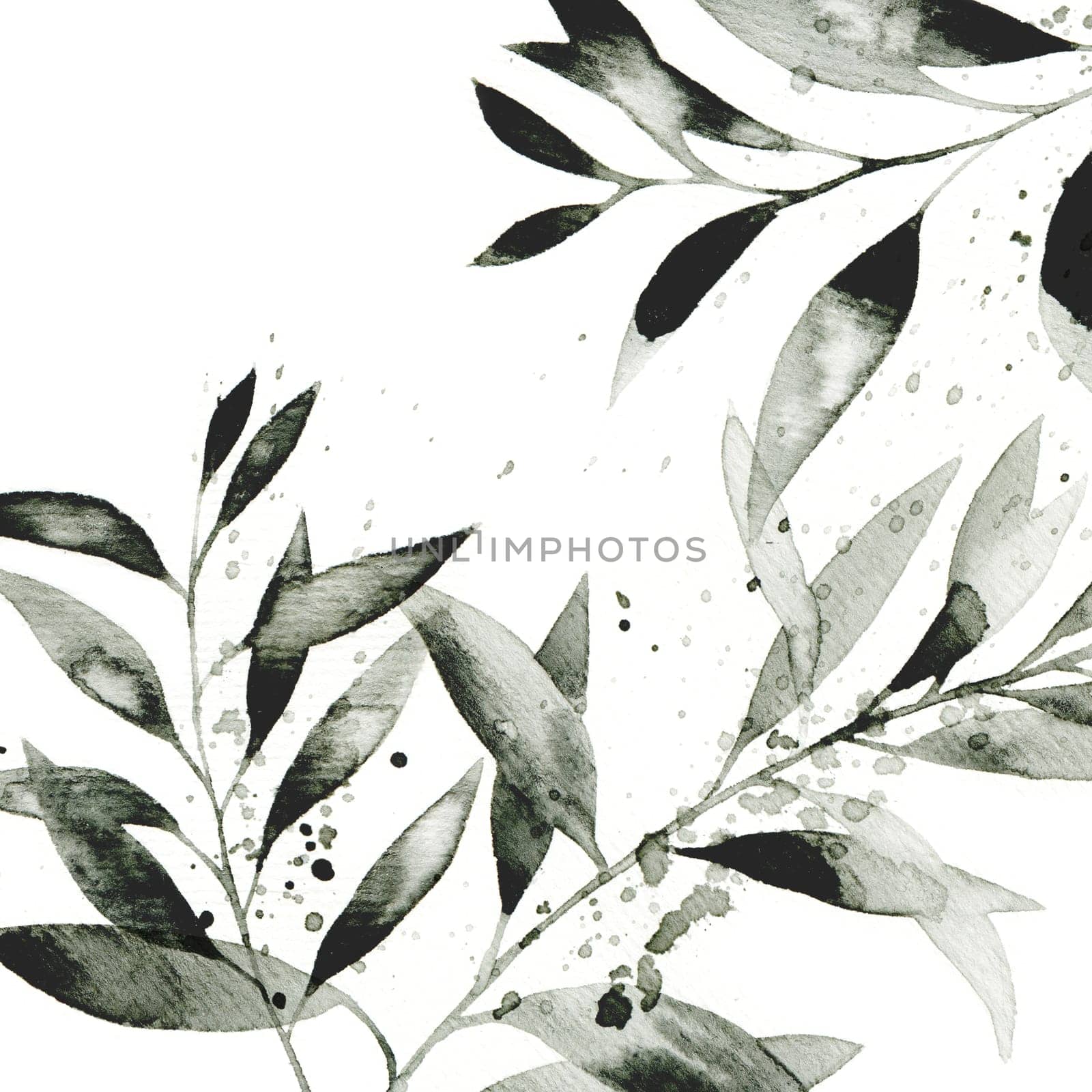 Watercolor tree leaves by Olatarakanova