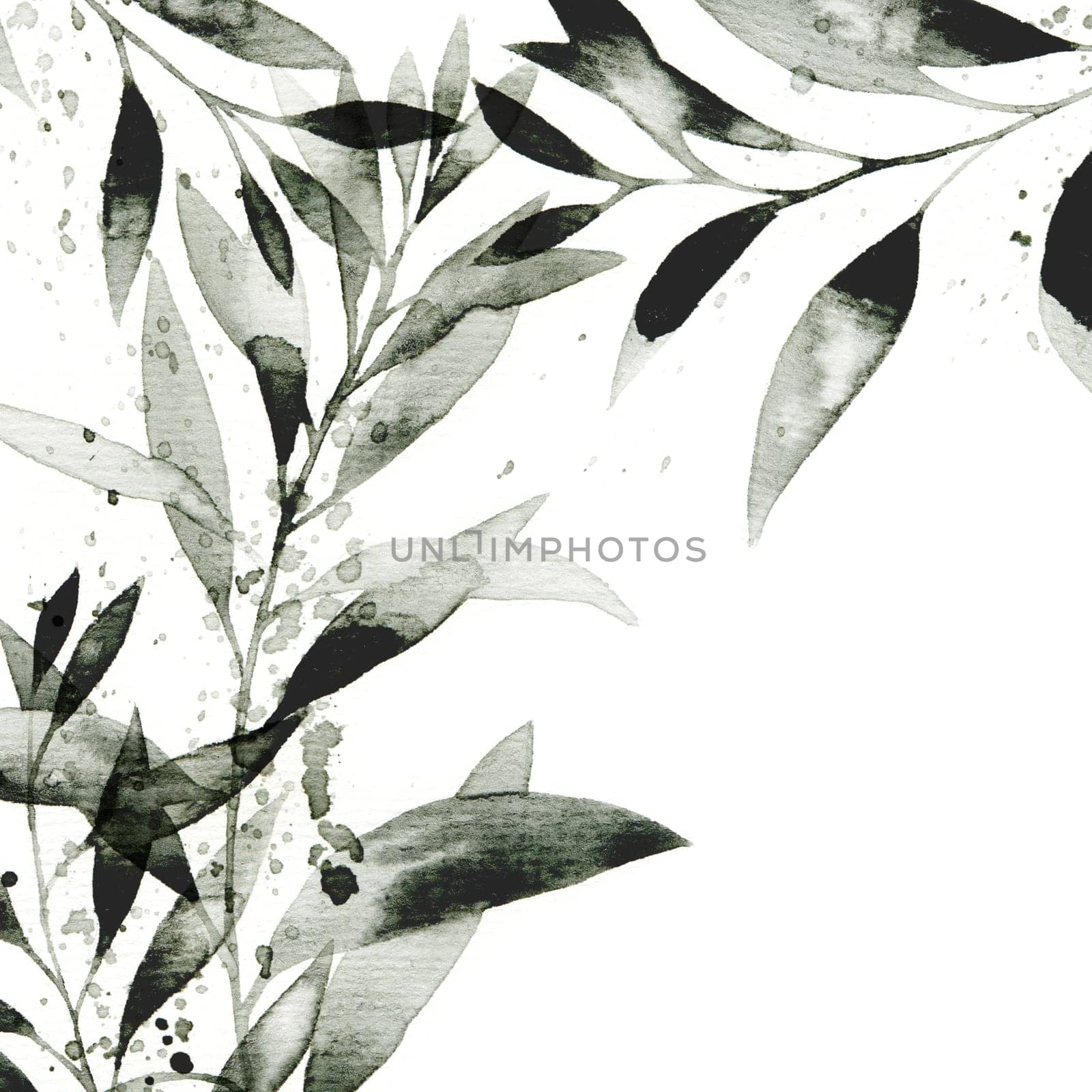Watercolor tree leaves by Olatarakanova