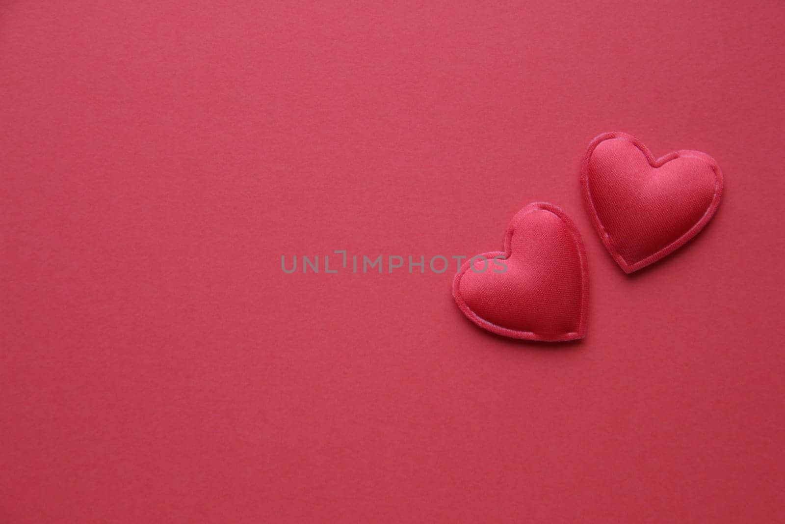 Red heart on a red background. Place for text. Valentine. by Markgraf