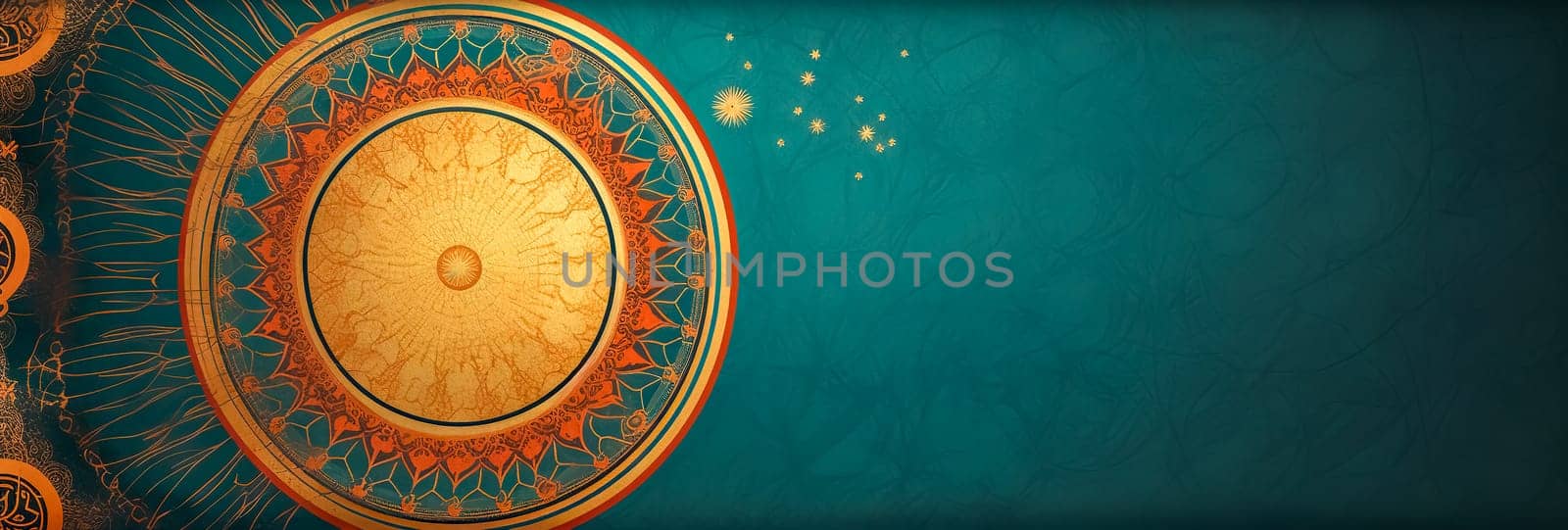 mandala ornament, banner made with Generative AI. High quality illustration