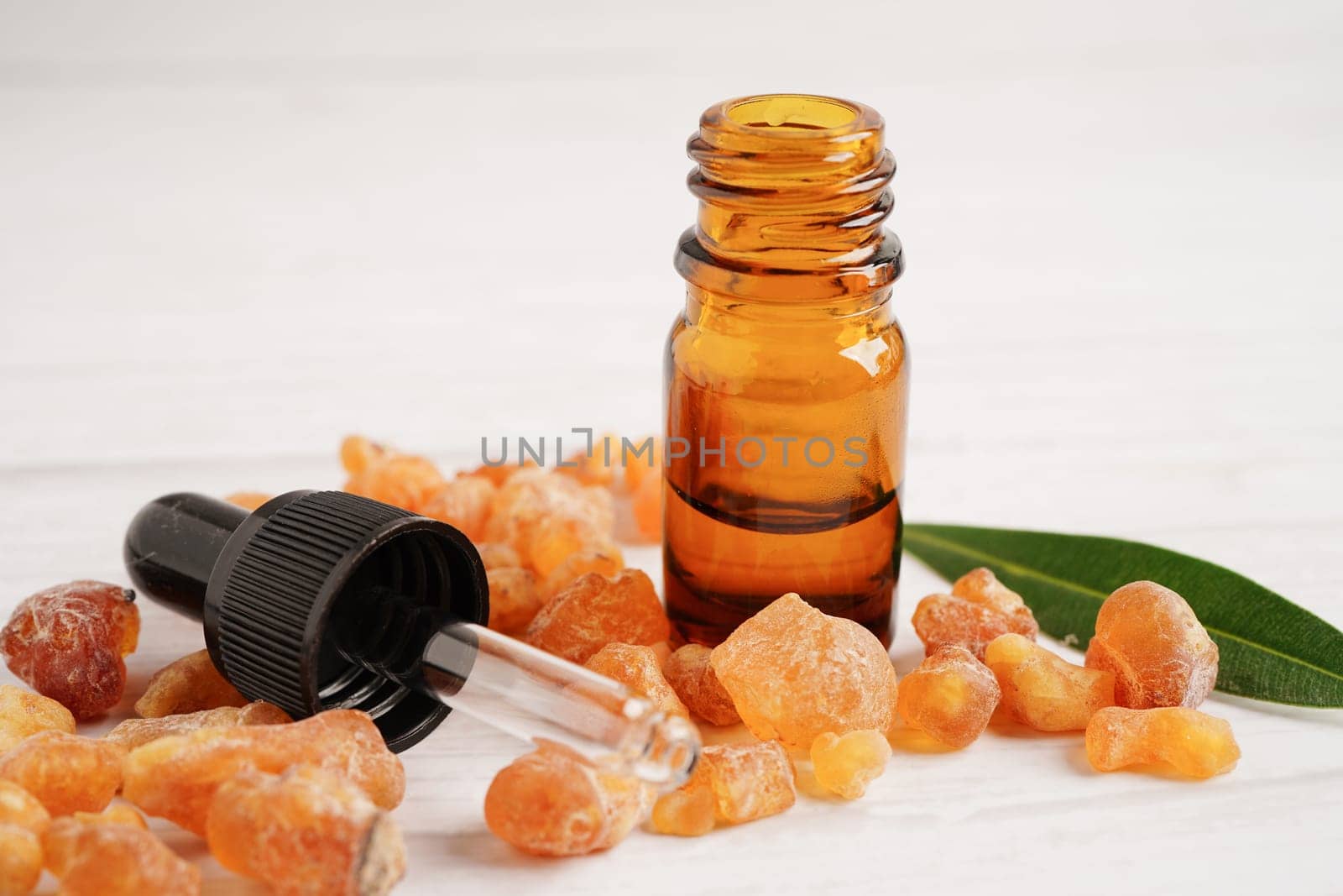 Frankincense or olibanum aromatic resin used in incense and perfumes.