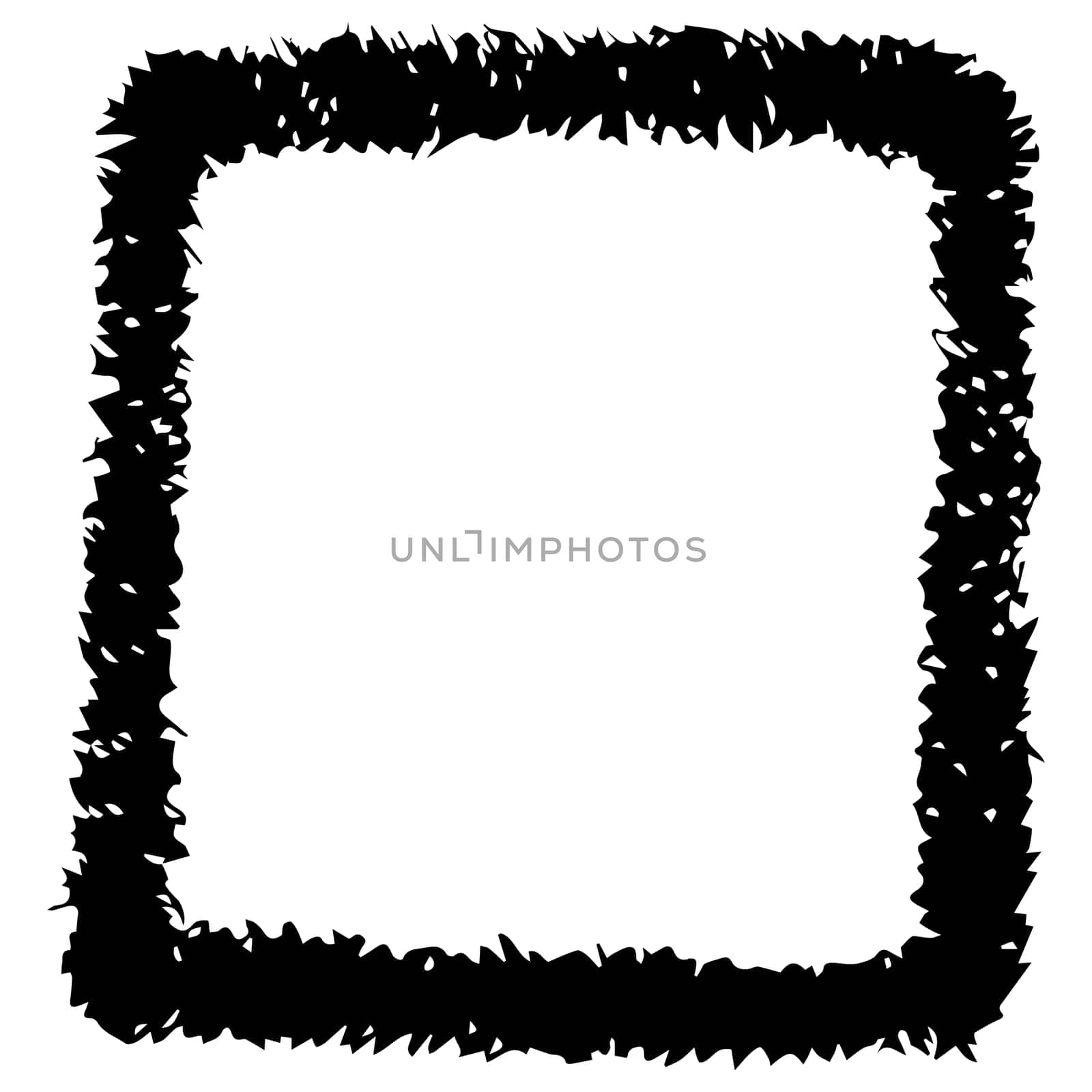 Hand Drawn Square Doodle Frame Isolated on White Background. Simple Doodle Frame with Liner Effect.