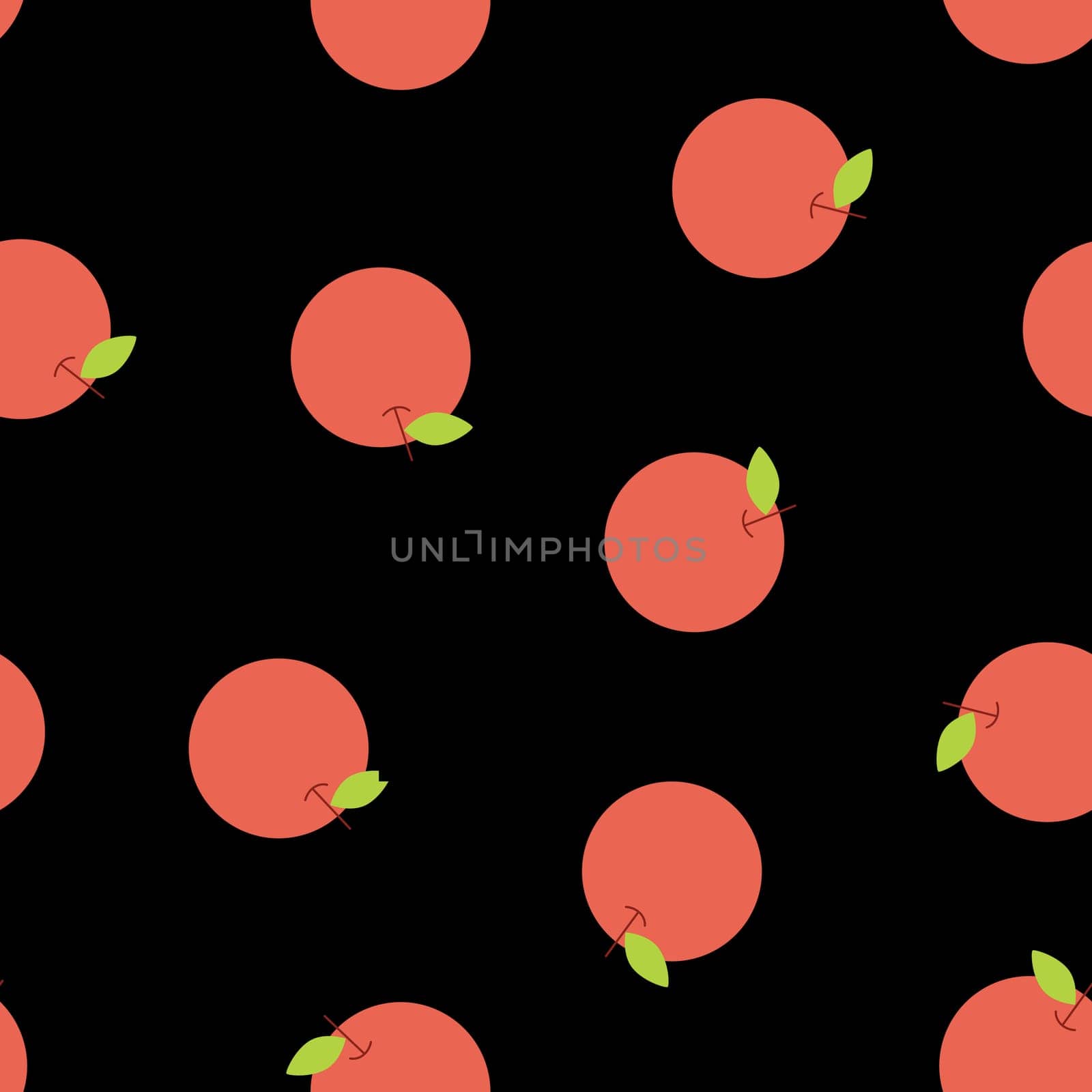 Red Apple Fruits Digital Paper. Apples on Black Background. by Rina_Dozornaya