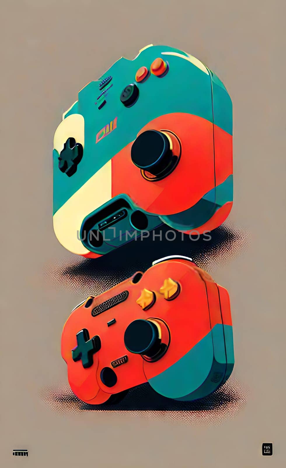 Art from gaming gamepads. Abstraction for gamers. AI generation