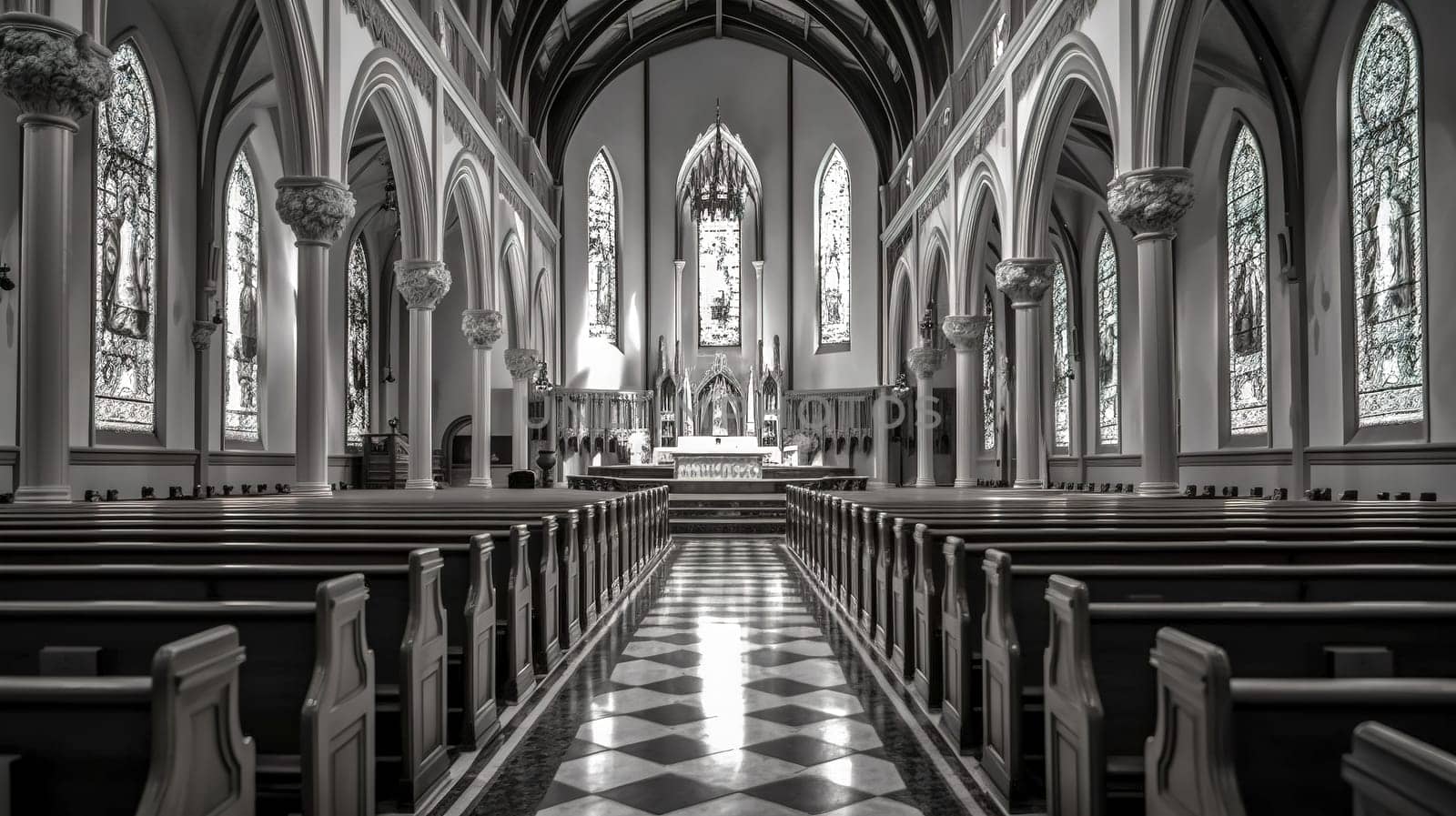 church for the faithful, religious place, made with Generative AI. High quality illustration