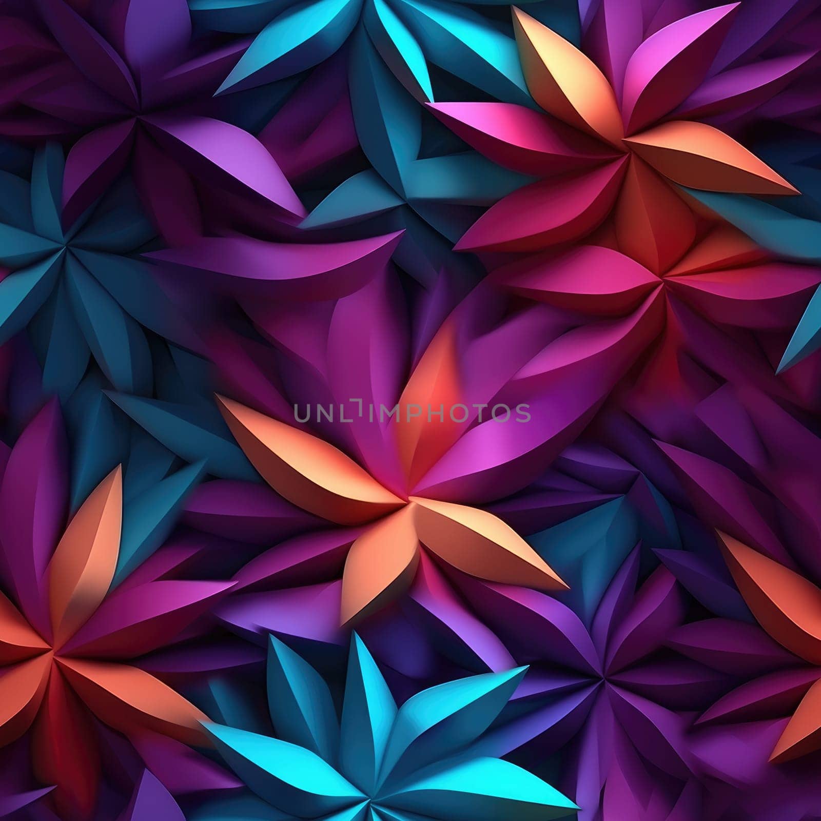 Texture consisting of flowers, 3D effect, seamless