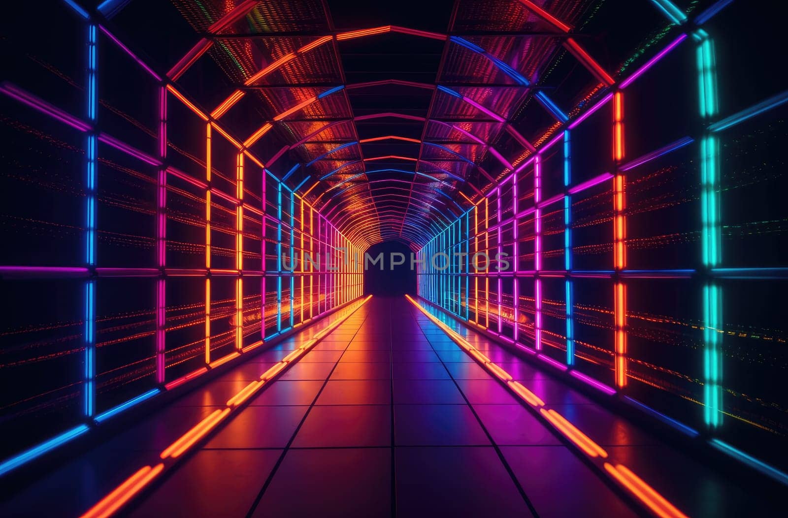 A tunnel of luminous lines around. Beautiful background for your product