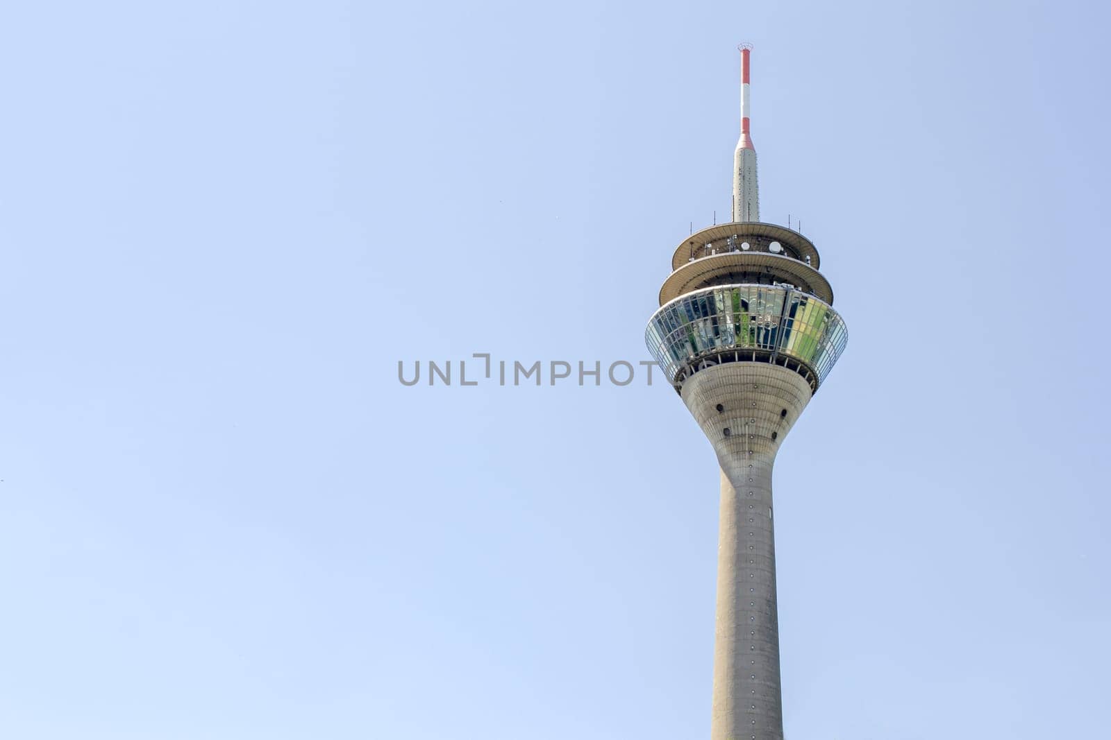 Dusseldorf, Germany - July 2021: Photo of the Rhine tower in Dusseldorf. High quality photo