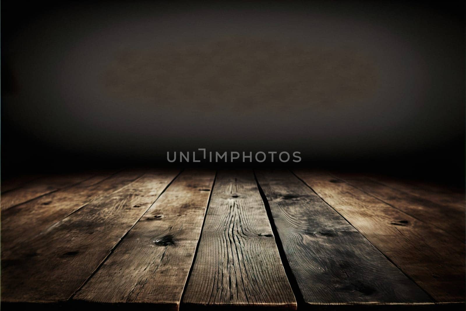 Wooden table with dark blurred background. by igor010