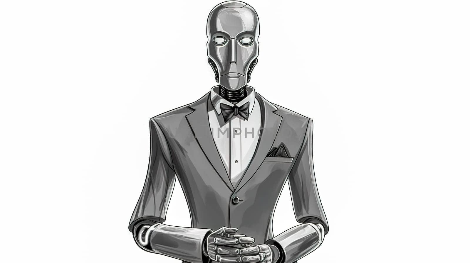 robot businessman in business suit, made with Generative AI. High quality illustration
