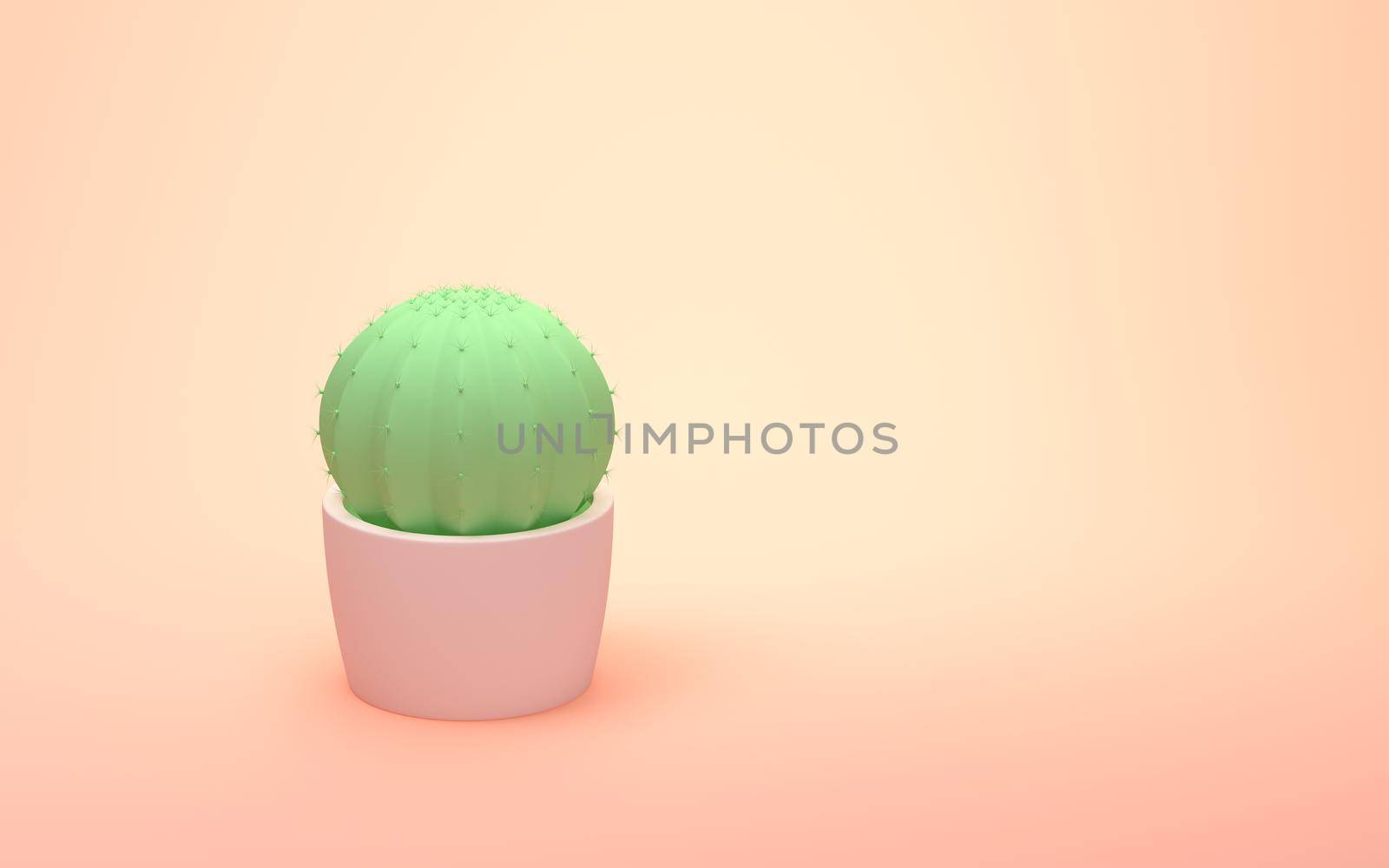 Cactus with a pink background, 3d rendering. by vinkfan