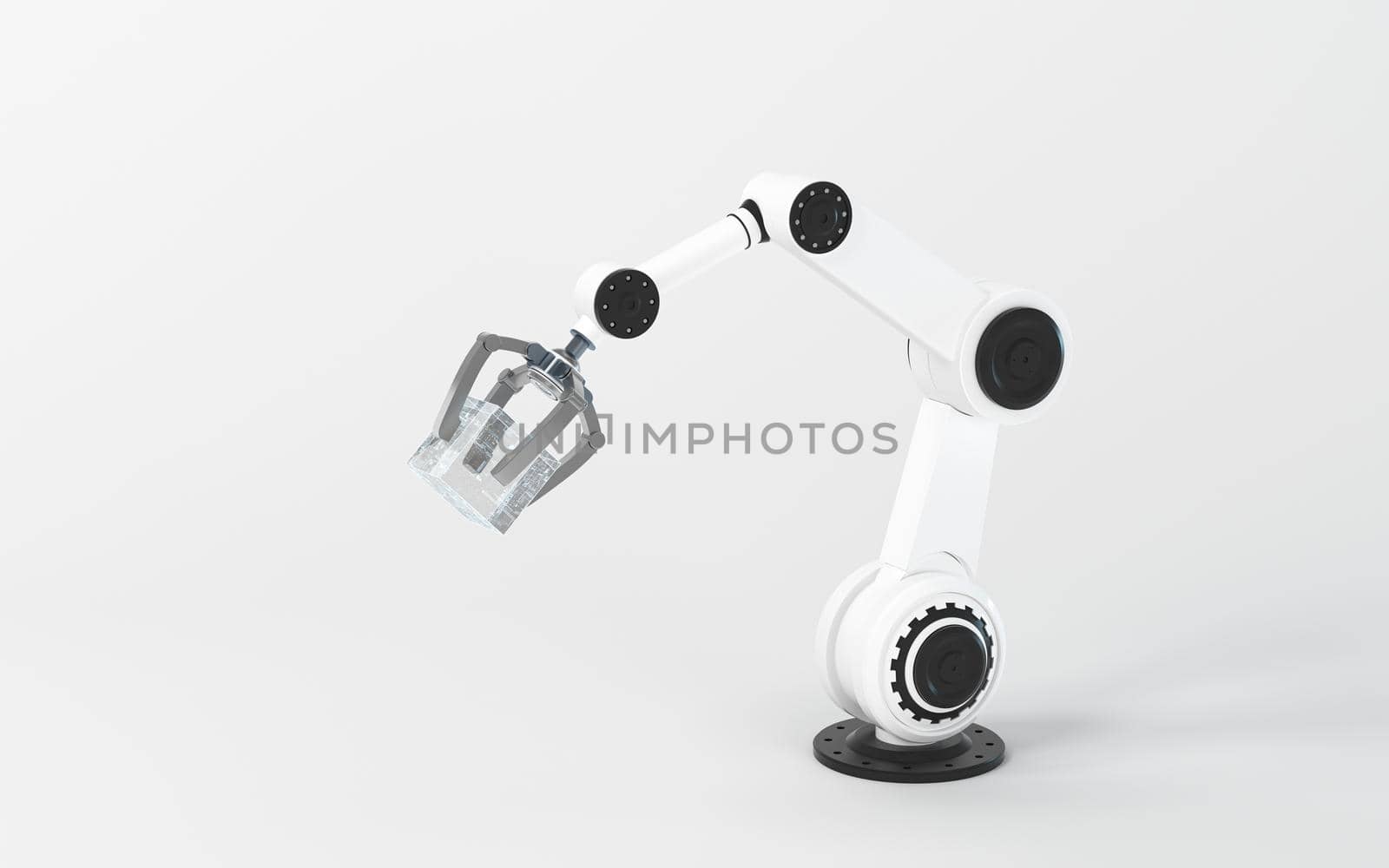 Mechanical arm with white background, 3d rendering. by vinkfan