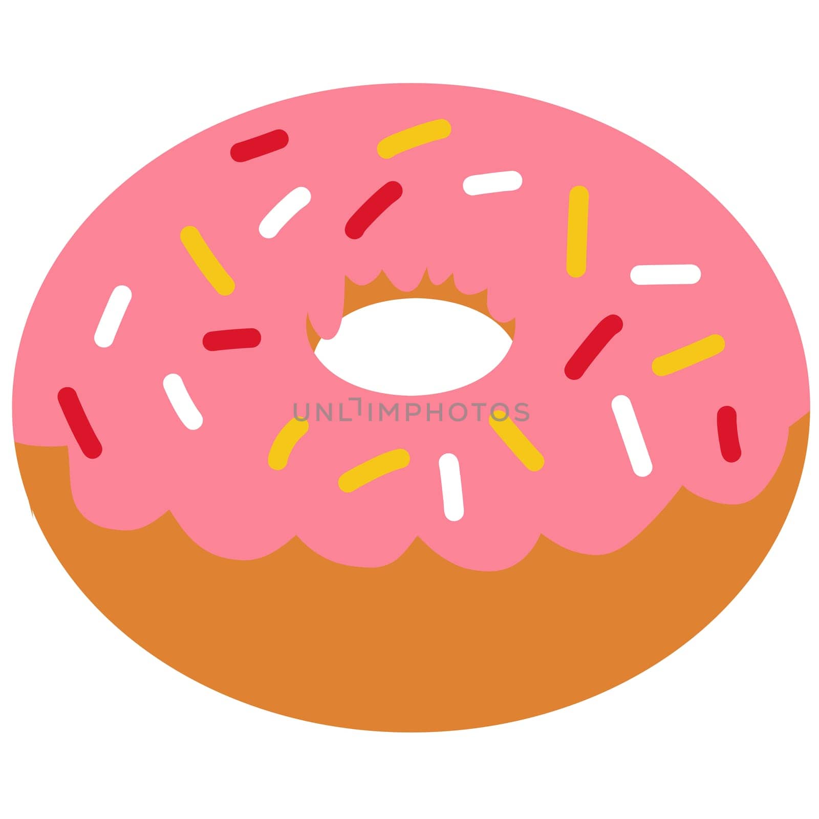 Drawing of donut isolated on white background for usage as an illustration, food and snack concept by iamnoonmai