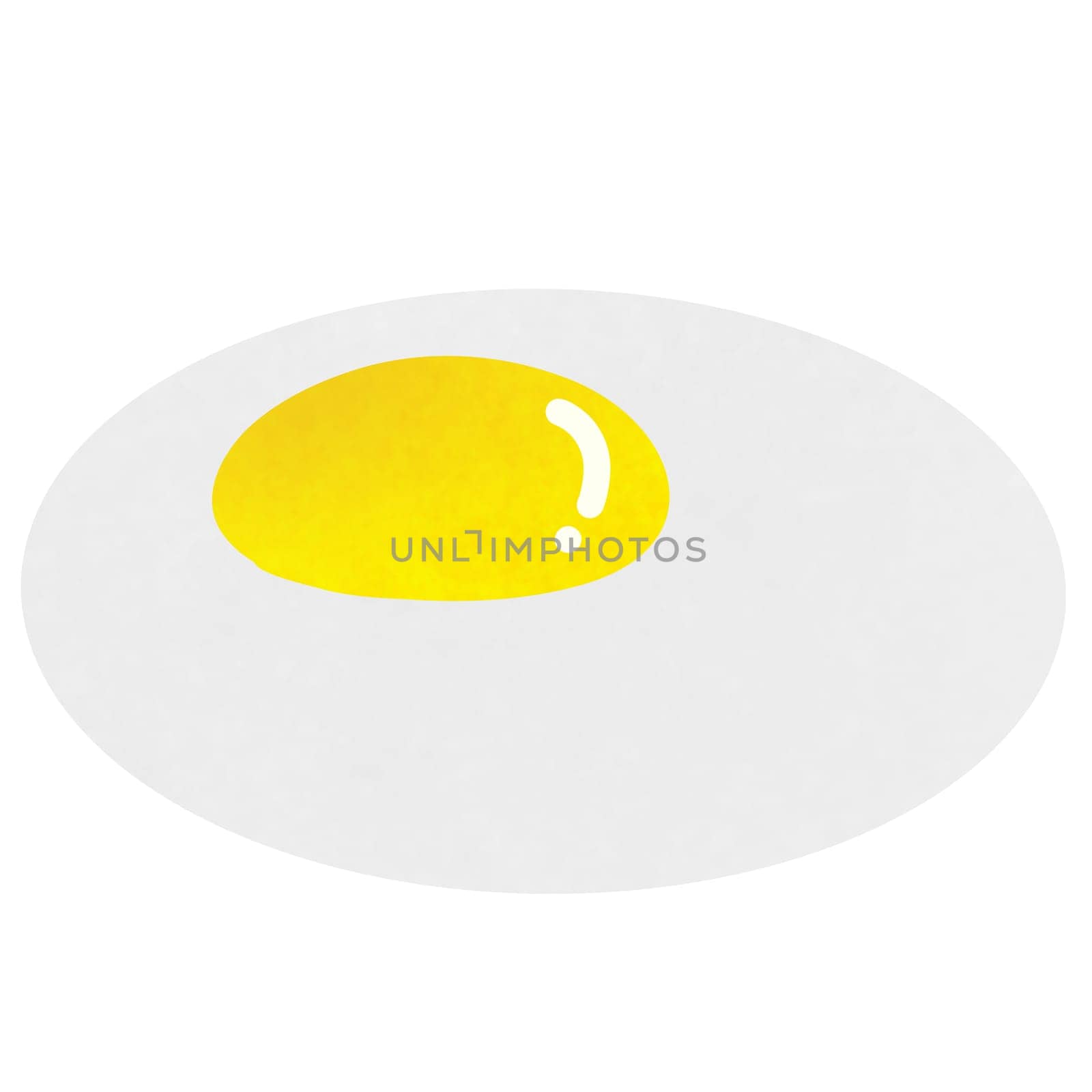 Drawing of a fried egg isolated on white background for usage as an illustration, food and healthy eating concept by iamnoonmai