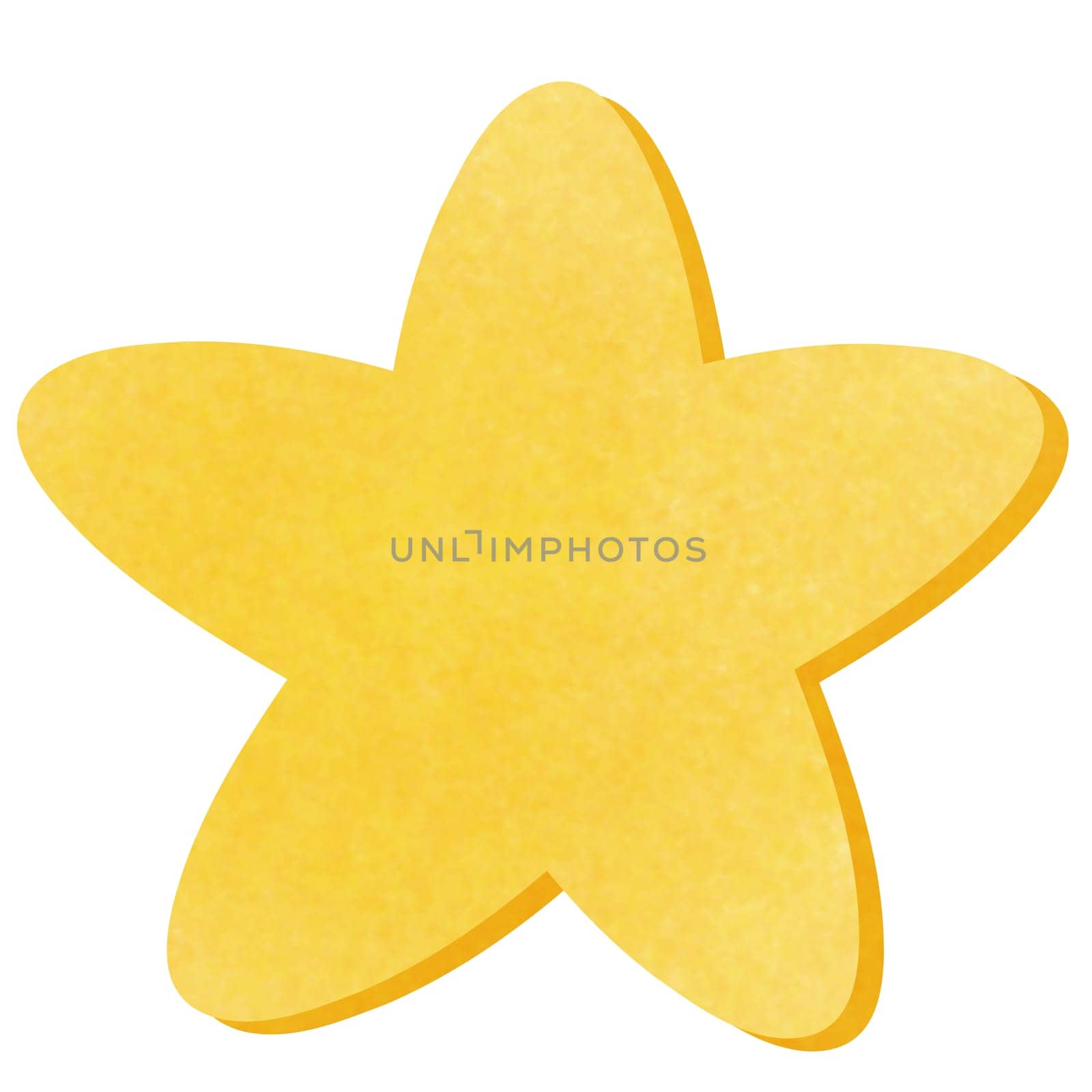 Drawing of yellow star isolated on white background for usage as an illustration concept by iamnoonmai