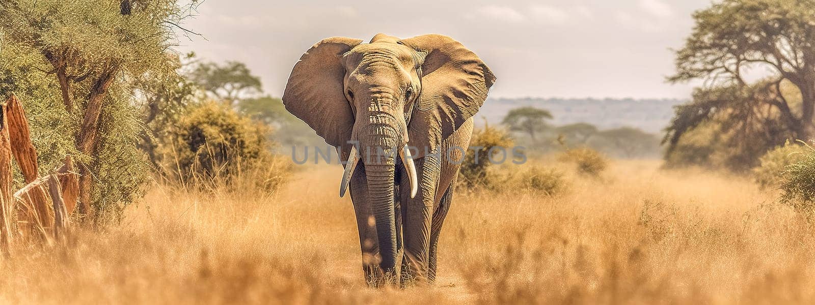 majestic elephant in africa savannah, made with Generative AI by Edophoto