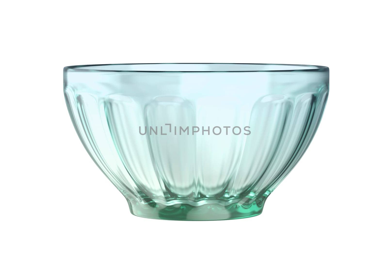 Empty glass bowl isolated on white background