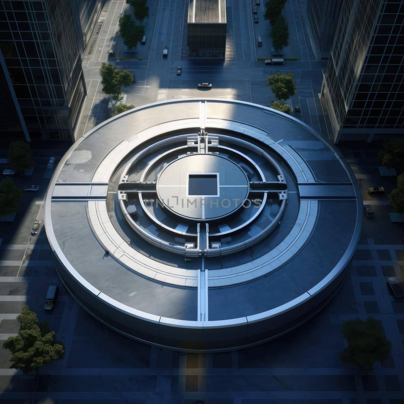 Skyscraper top view, new technologies by cherezoff