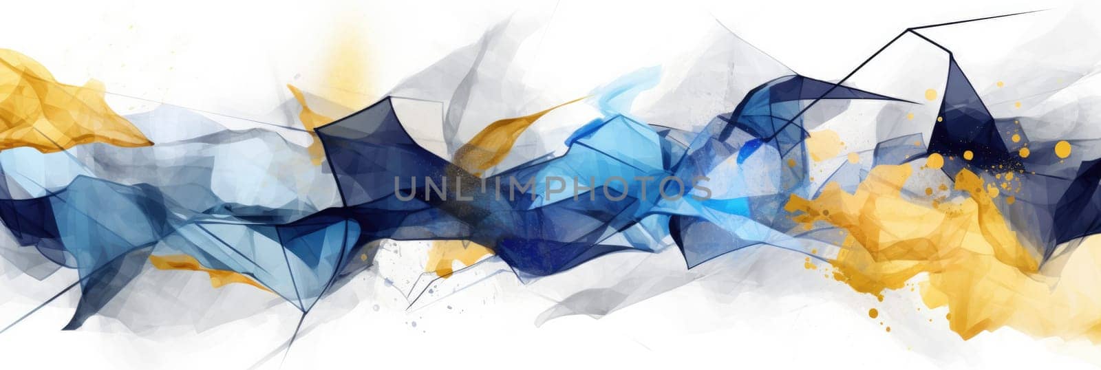 Abstract watercolor artwork mixed with buzzy geometric shapes by biancoblue