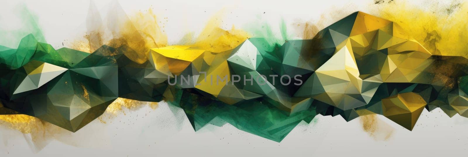 Abstract watercolor artwork mixed with buzzy geometric shapes for background of social media banner generative AI image