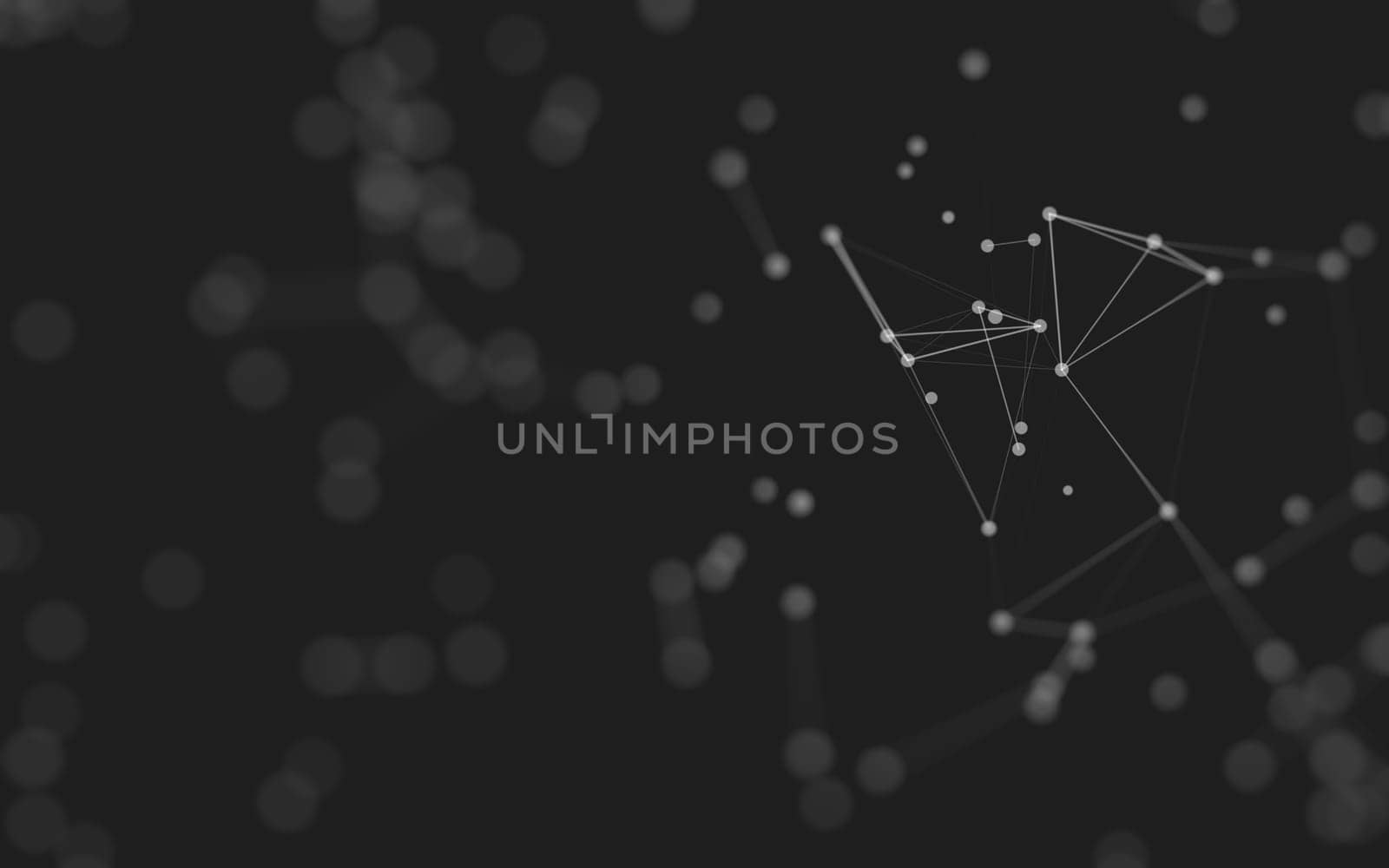 Abstract background. Molecules technology with polygonal shapes, connecting dots and lines. Connection structure. Big data visualization.  by teerawit