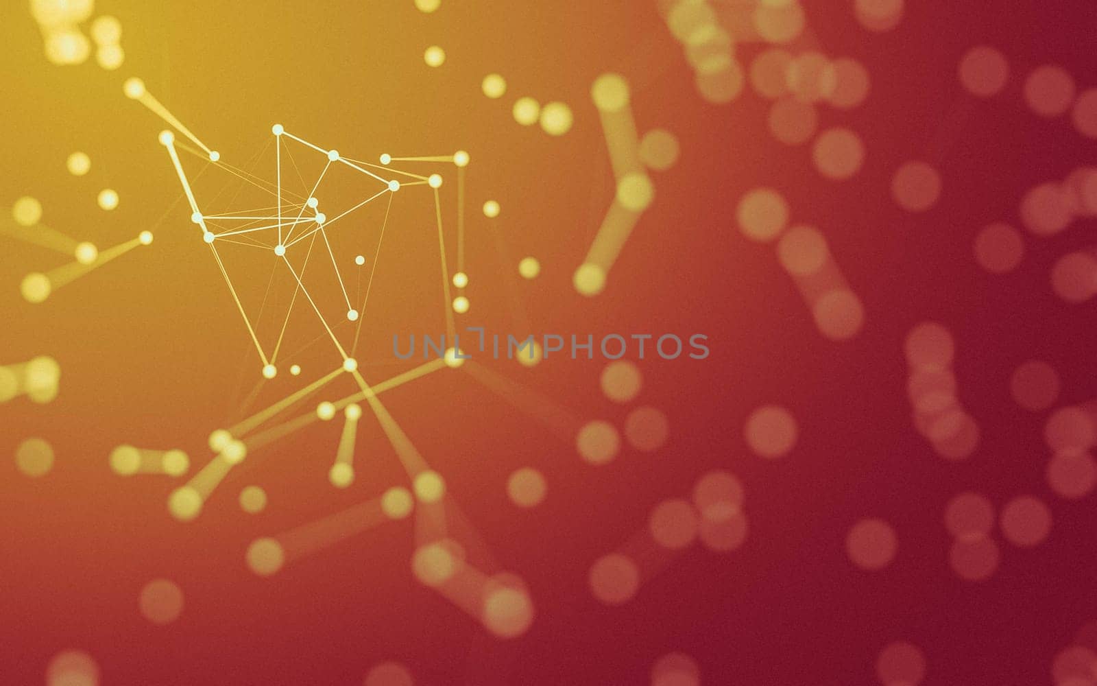 3d Abstract background. Molecules technology with polygonal shapes, connecting dots and lines. Connection structure. Big data visualization. 3d background.