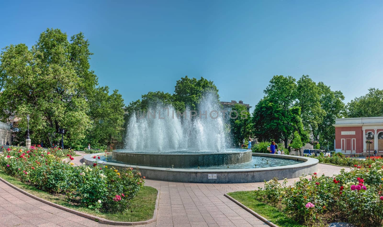 Odessa, Ukraine 02.05.2023. Theater square in Odessa, Ukraine, on a sunny summer day