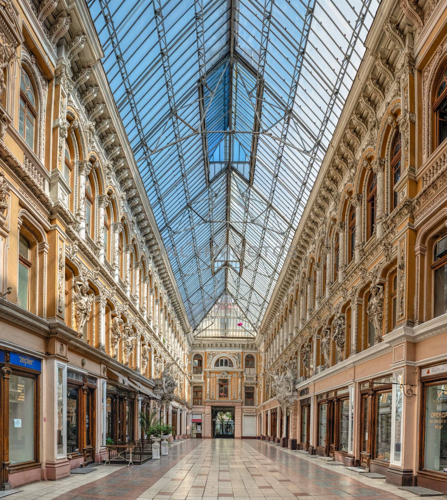 Interior courtyard of the historical building Passage in Odessa, Ukraine by Multipedia