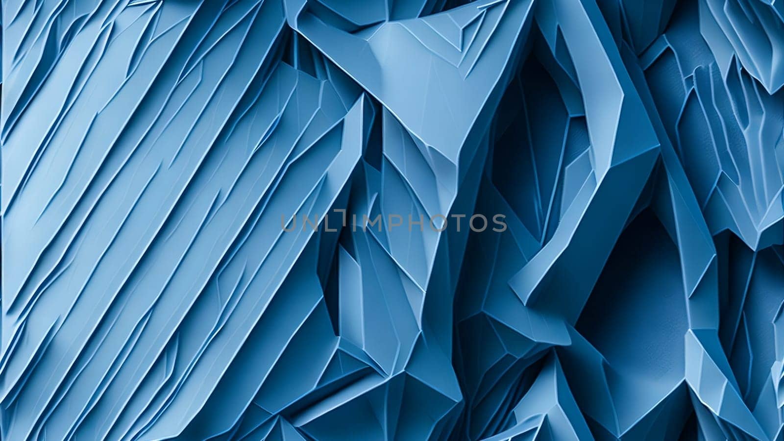 Abstract blue ice background with geometric lines.Generative ai by andre_dechapelle