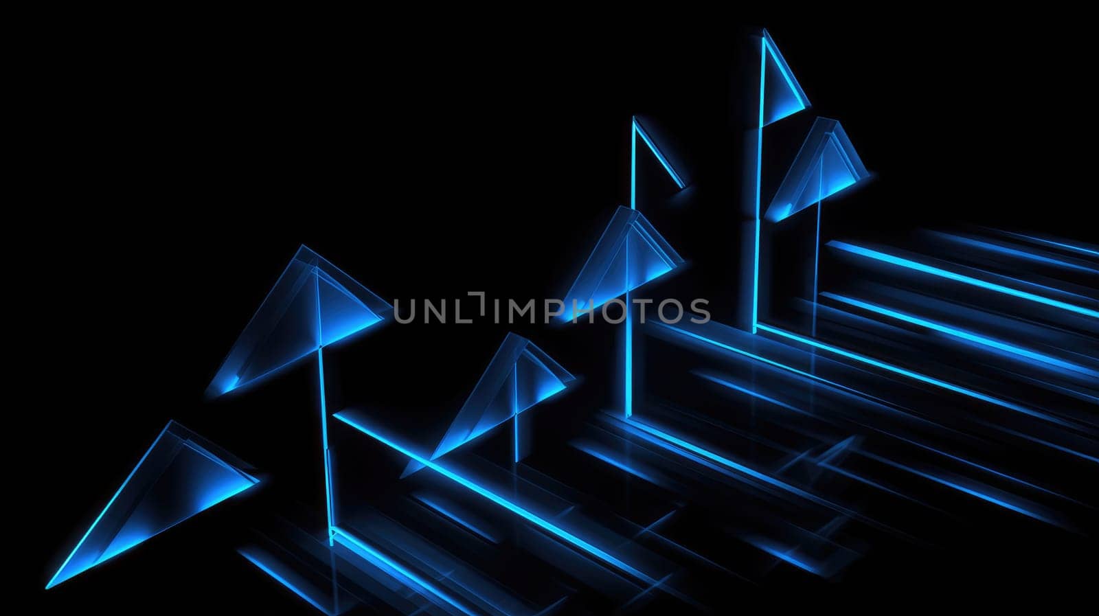 Abstract dark background with glowing blue elements
