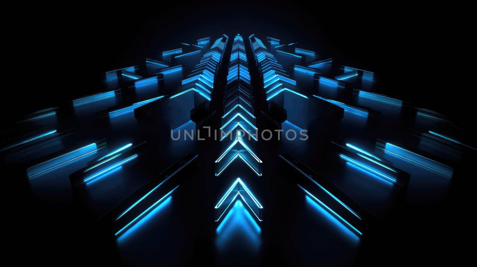 Abstract dark background with glowing blue elements