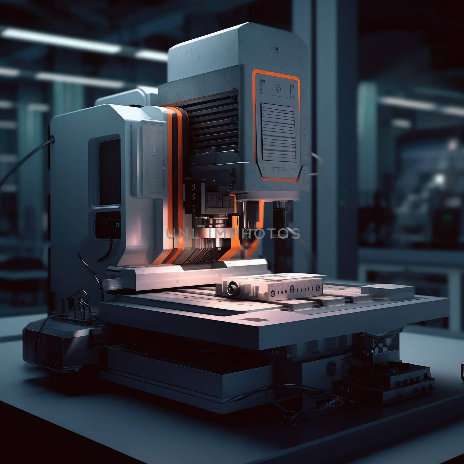 CNC machine of the future. The concept of the industry of the future