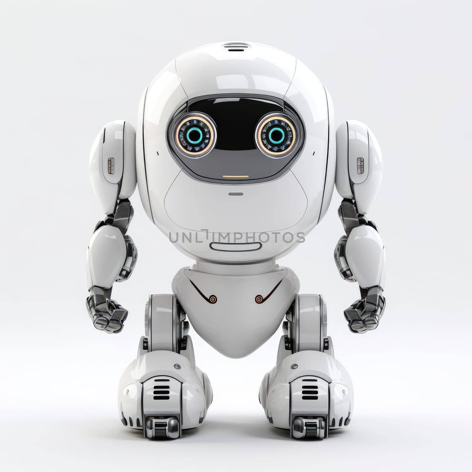 Small robot on a white background by cherezoff