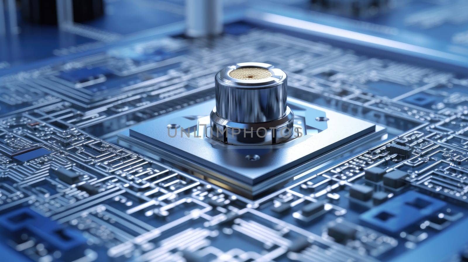 Abstract representation of the CPU on the circuit board