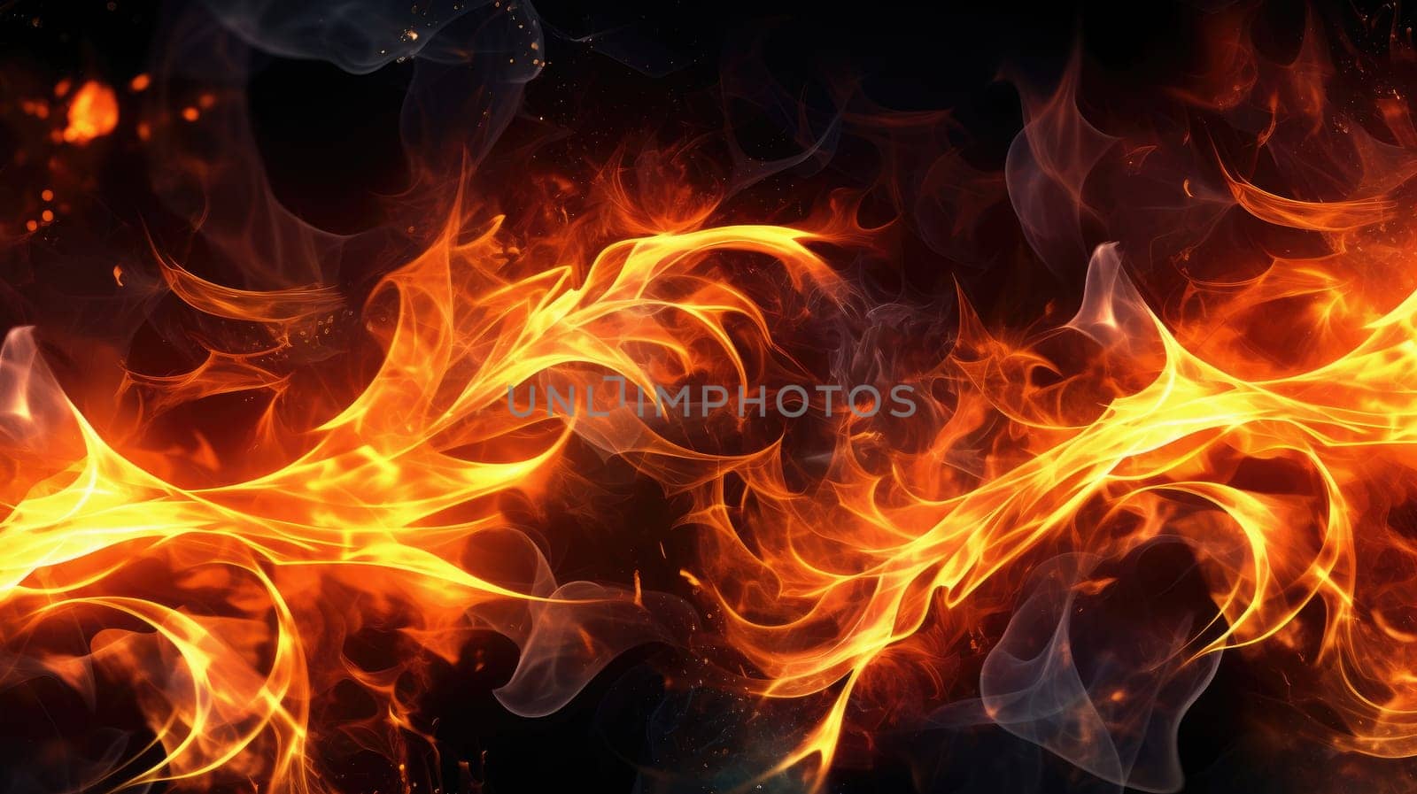 Fire on a black background by cherezoff